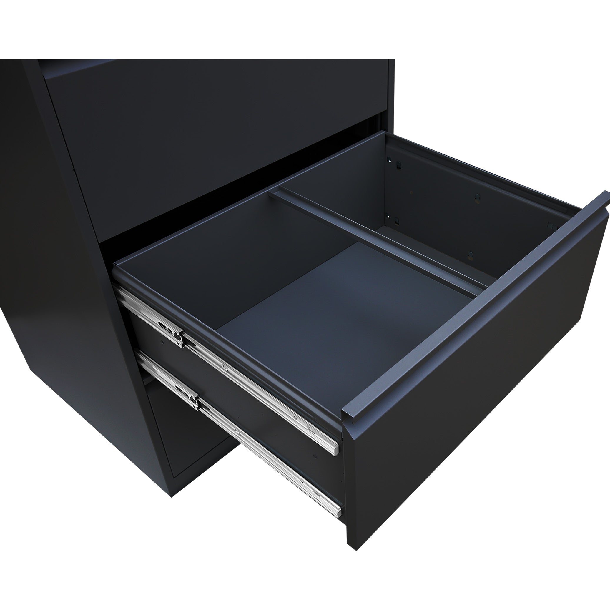 Stahl-Hängeregistraturschrank 2 Schübe doppelbahnig – Tiefschwarz