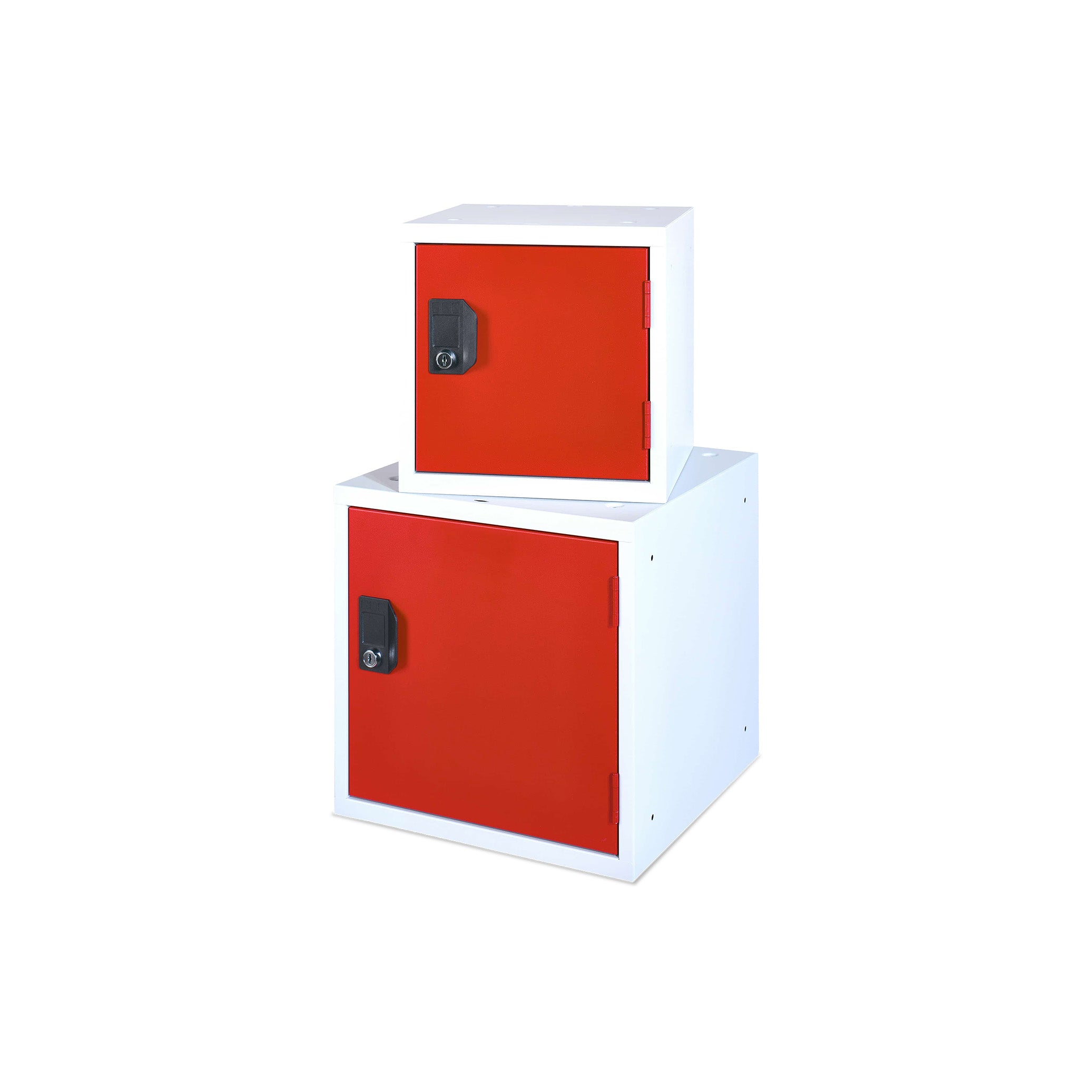 Modularer Schließfachwürfel 305 × 305 × 305 mm, Lichtgrau/Feuerrot – flexibel erweiterbares Aufbewahrungssystem Modularer Schließfachwürfel 450 × 450 × 450 mm, Lichtgrau/Feuerrot – flexibel erweiterbares Aufbewahrungssystem