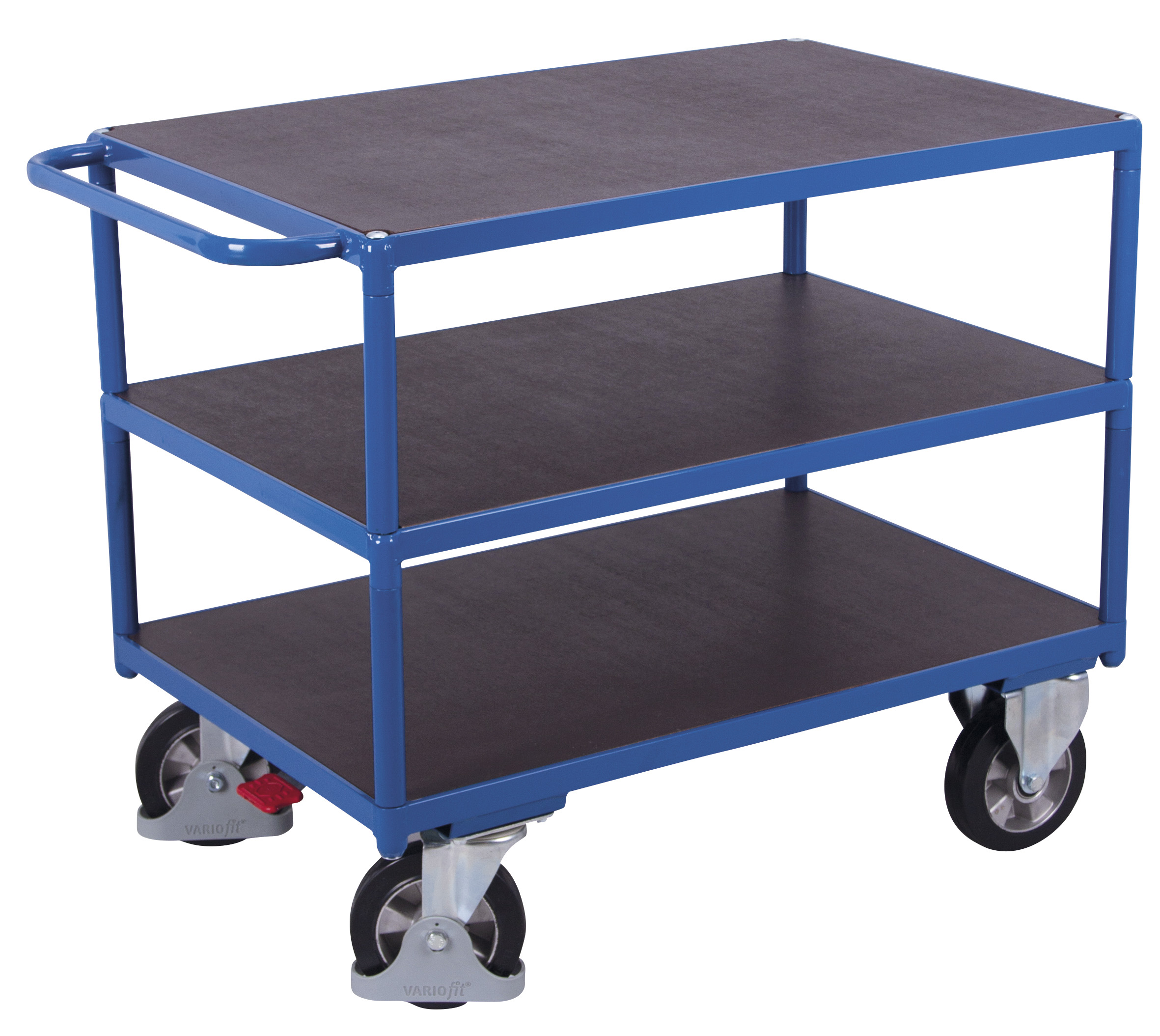 Leistungsfähiger Schwerlast Tischwagen 1190 × 700 mm mit 3 Sperrholz-Ladeflächen, 1000 kg Traglast, RAL 5010, ideal für Lager & Werkstatt Extra robuster Schwerlast Tischwagen 2190 × 800 mm mit 3 Sperrholz-Ladeflächen, 1000 kg Traglast, RAL 5010, ideal für Lager & Werkstatt