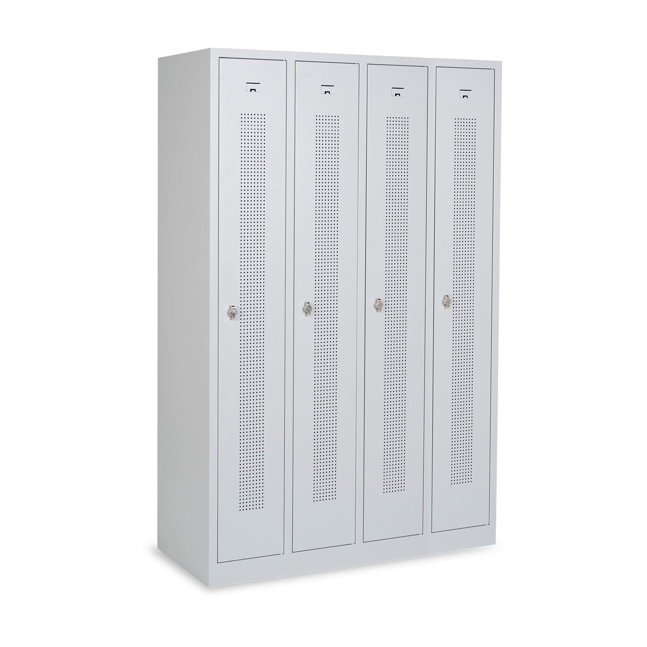Design-Umkleidespind mit 4 Abteilen – 1185 mm – Lichtgrau – Sicher & Praktisch für Umkleiden