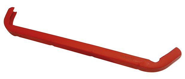 Robuste Kunststoffgleitkufe rot RAL 2002 für Kufenkarren, Rohrdurchmesser 28 mm Robuste Kunststoffgleitkufe rot RAL 2002 für Kufenkarren, Rohrdurchmesser 28 mm