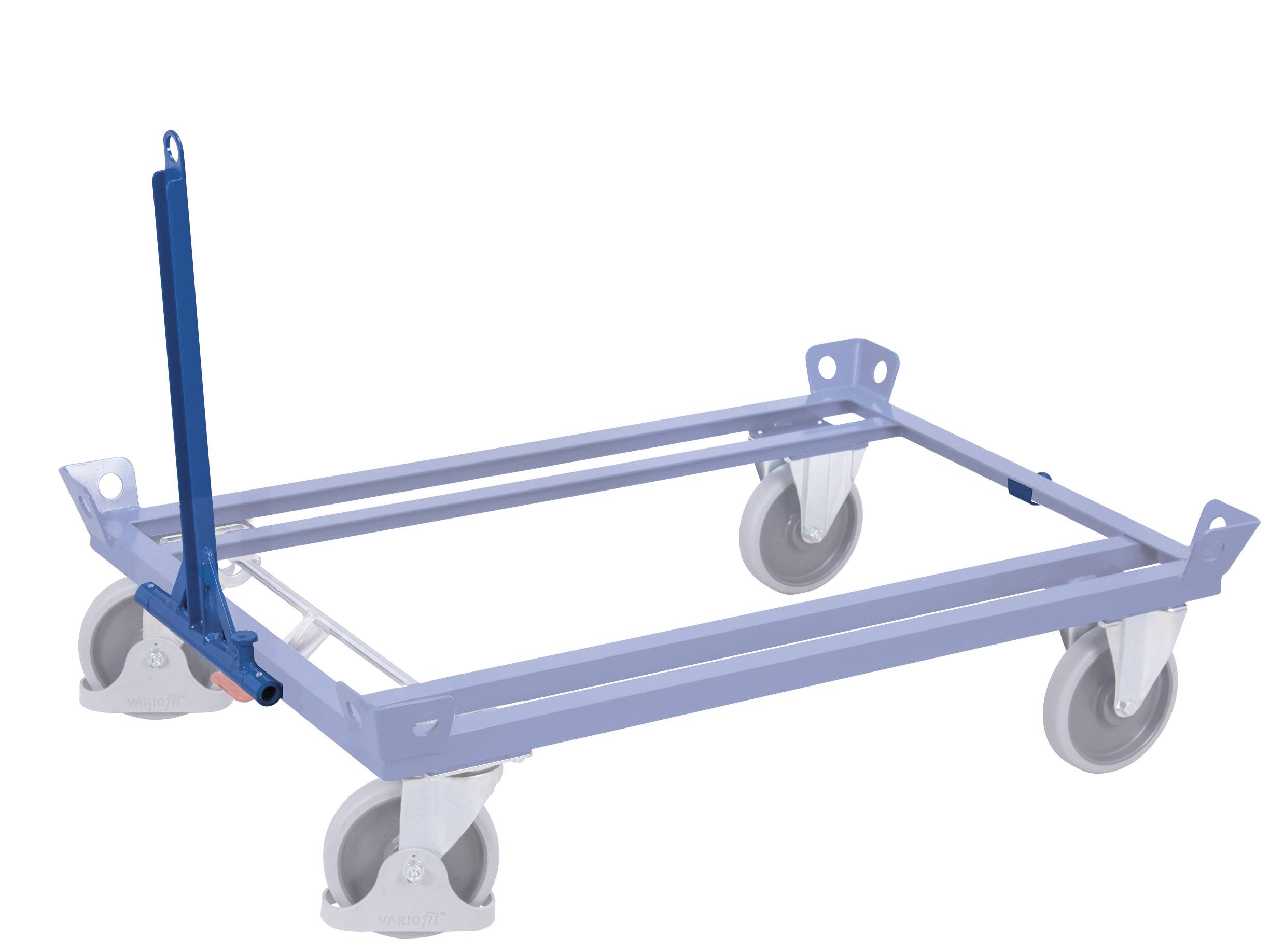 Praktische Deichsel und Kupplung für Fahrgestelle 680 mm, RAL 5010, universell einsetzbar