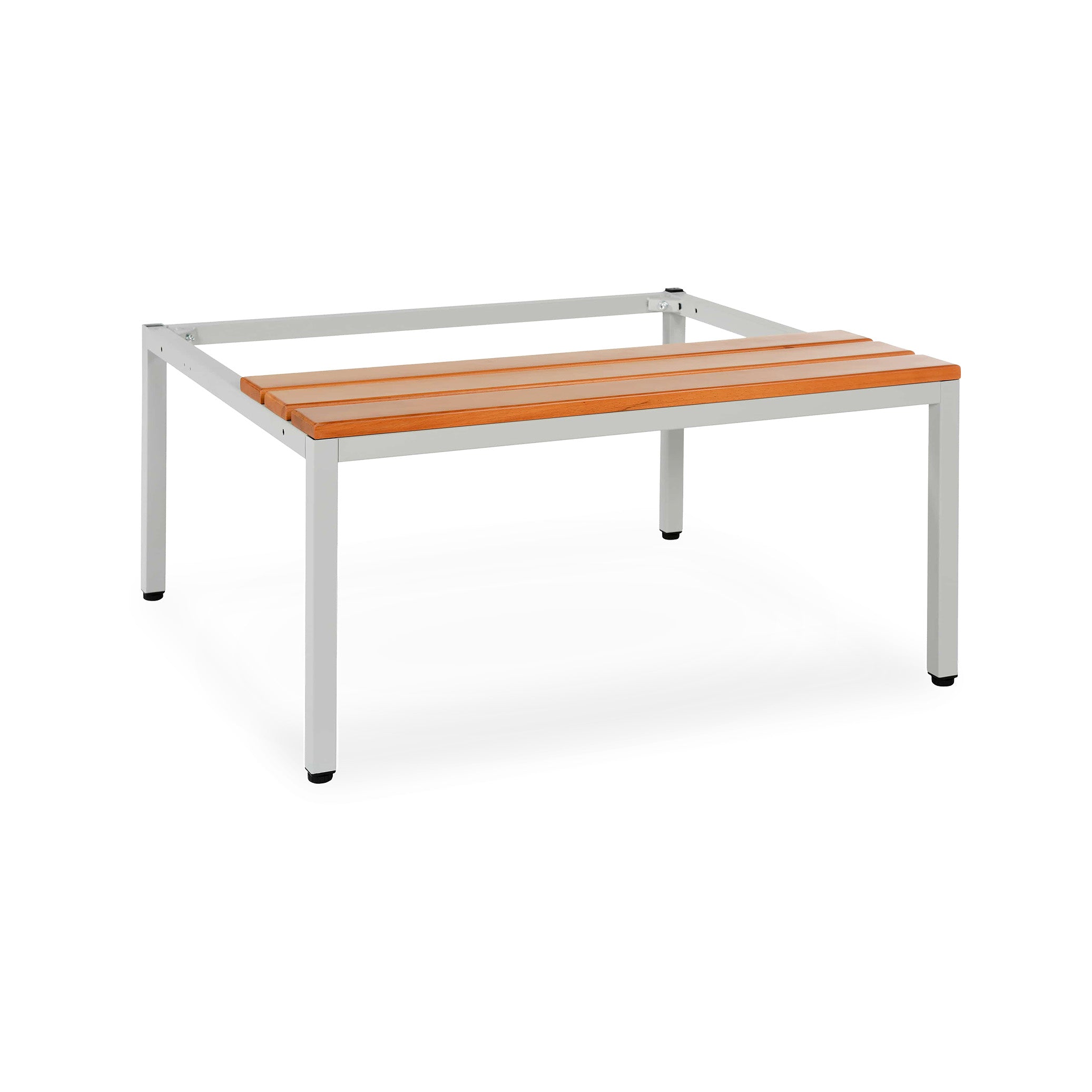 Unterbau Sitzbank 1185 mm, für Design-Spind mit 3 Türen und Trennwand, Farbe lichtgrau / buche
