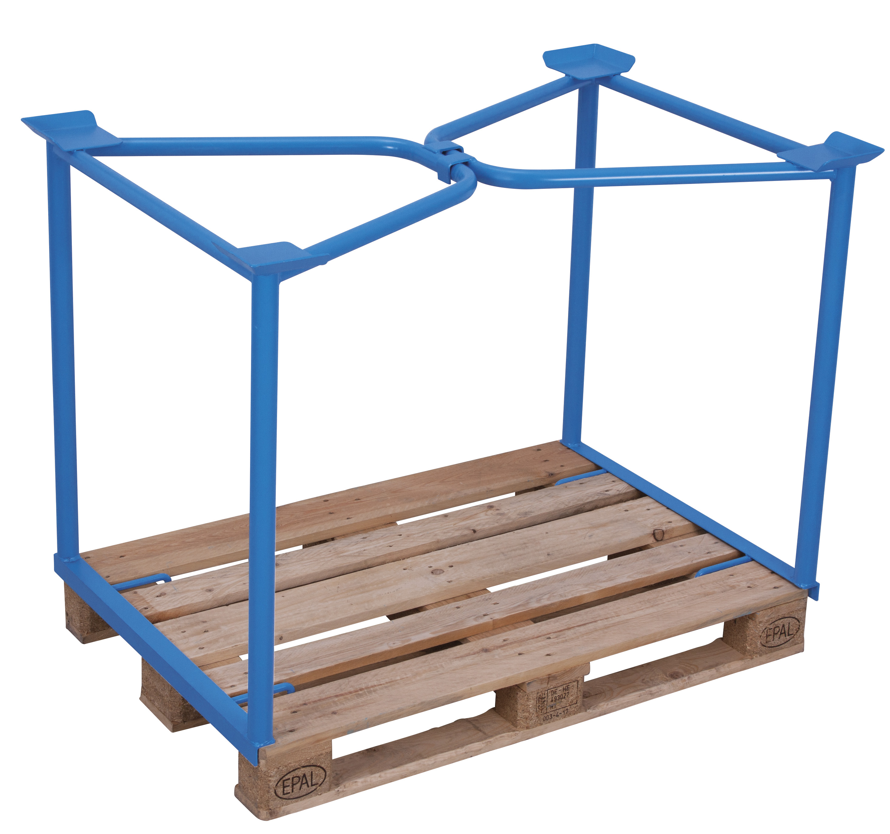 Anpassungsfähiger Palettenaufsatz Typ 65, 1200 × 800 mm, 1600 mm Höhe, 750 kg Auflast, RAL 5010, ideal für Lager & Transport