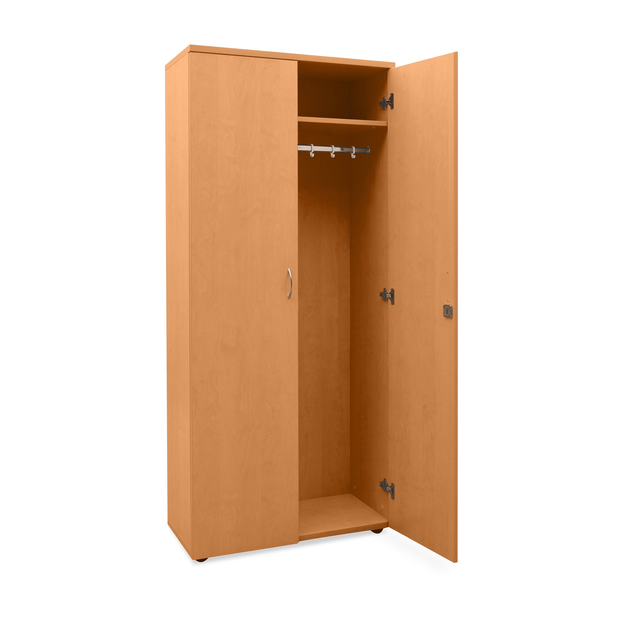Geräumiger Kleider-Wäscheschrank 900 × 500 × 1800 mm, zerlegt, Dekor Buche Geräumiger Kleider-Wäscheschrank 900 × 500 × 1800 mm, zerlegt, Dekor Buche