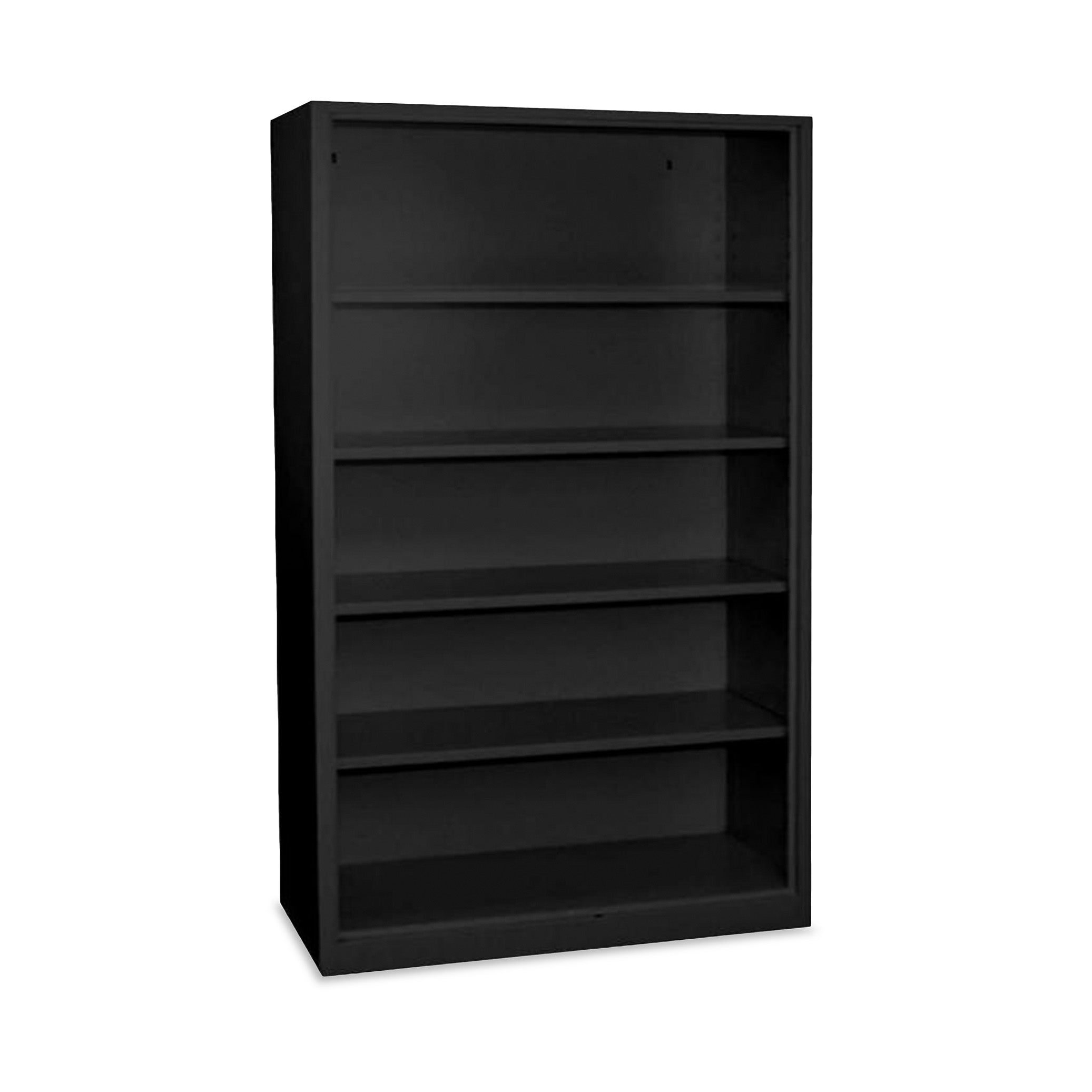 Stahlregal 1200 x 420 x 1950 mm, 5 Ordnerhöhen, 4 Fachböden, in Tiefschwarz – stabiles Aktenregal aus Stahl