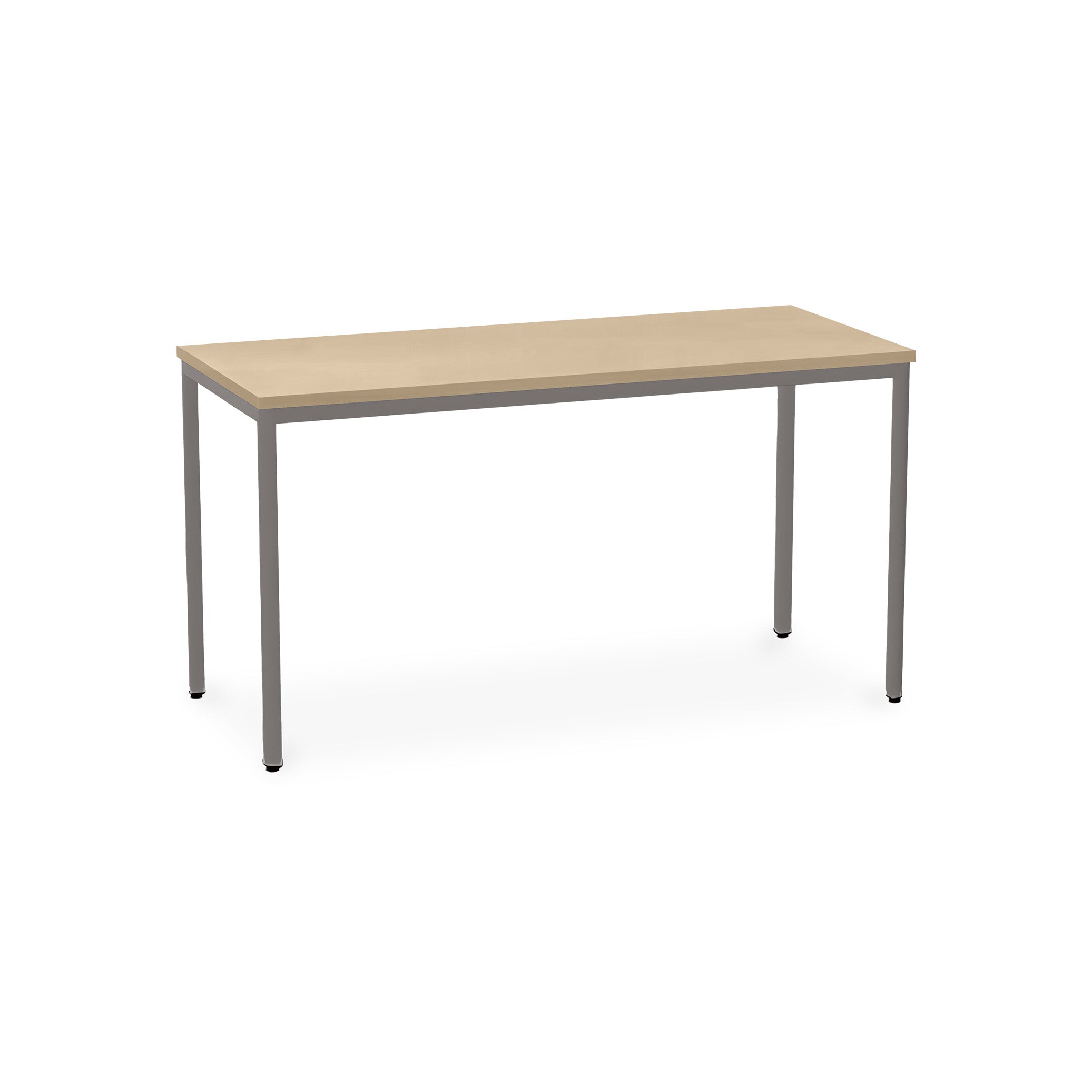 Stabiler Mehrzwecktisch 1400 × 700 × 750 mm, Rechteckfüße, Dekor Weißaluminium/Ahorn – vielseitig einsetzbar