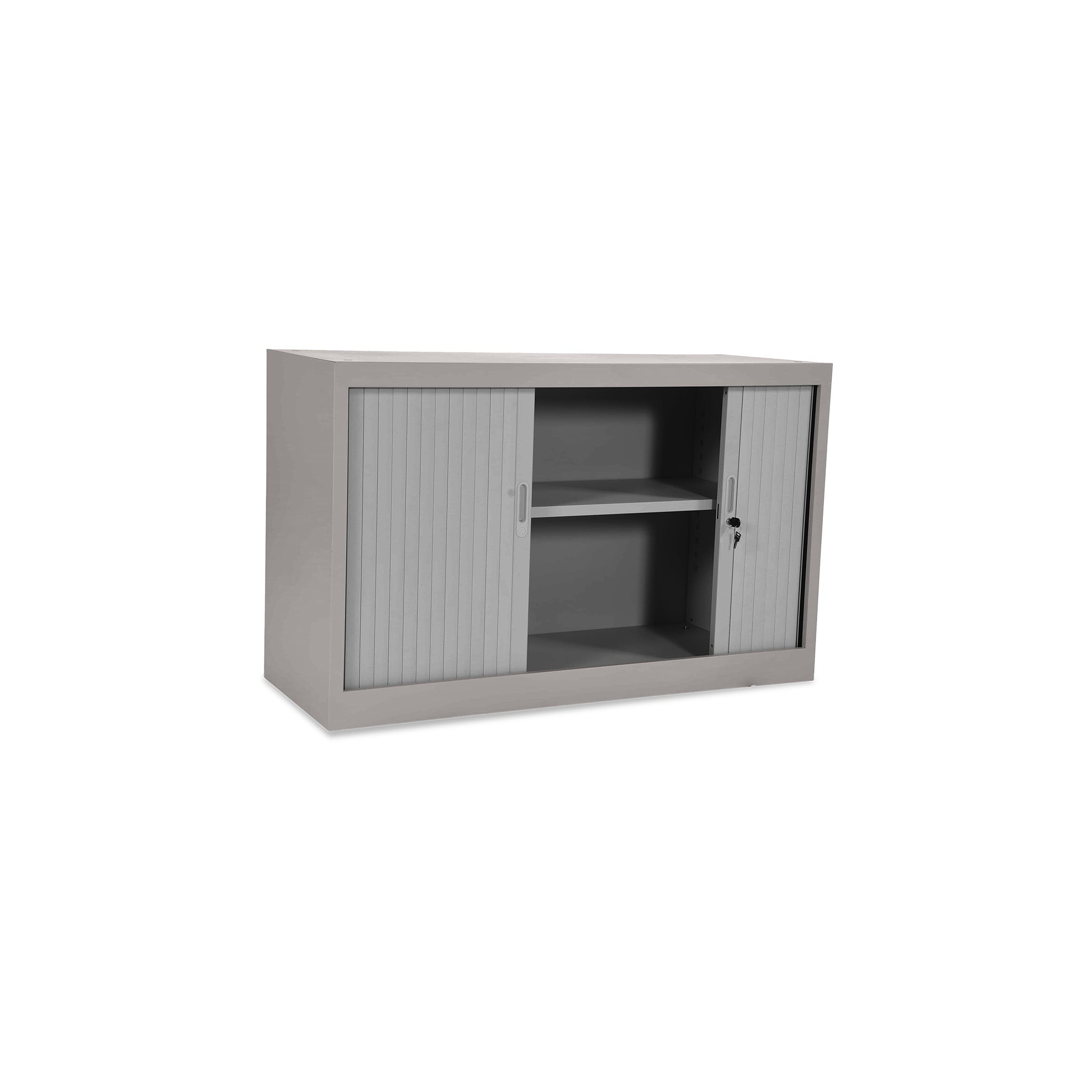 Kompakter Rollladenschrank 1200 × 450 × 750 mm, farbe weißaluminium/silber, 1,5 OH