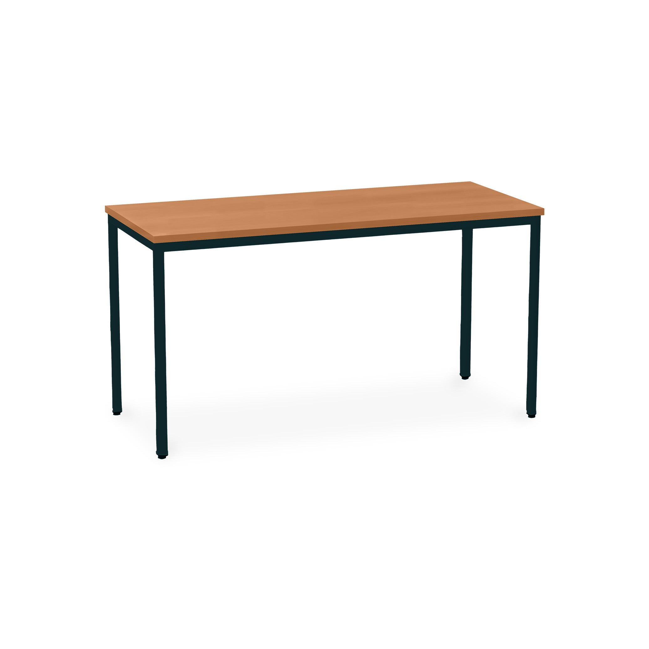 Stabiler Mehrzwecktisch 1400 × 700 × 750 mm, Rechteckfüße, Dekor Tiefschwarz/Buche – vielseitig einsetzbar