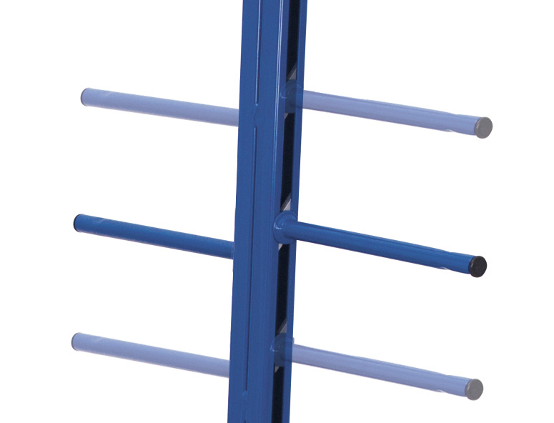 Flexibler Tragarmwagen zweiseitig, mit 8 Tragarmebenen, 400 kg Traglast, RAL 5010, 540–1700 × 830 mm