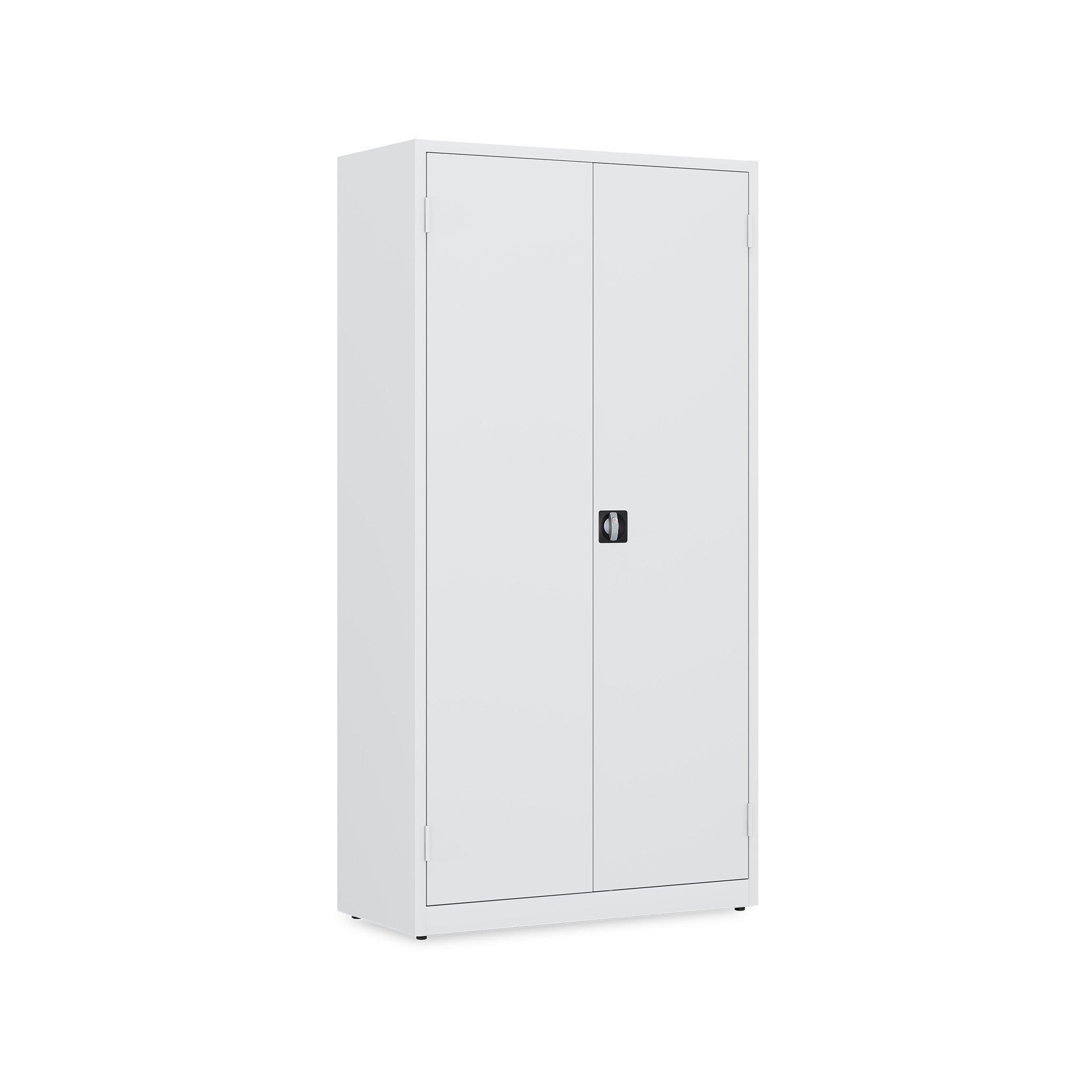 Metall-Werkstattschrank 920 × 450 × 1940 mm – 4 Fachböden, Scharniertüren, lichtgrau / lichtgrau