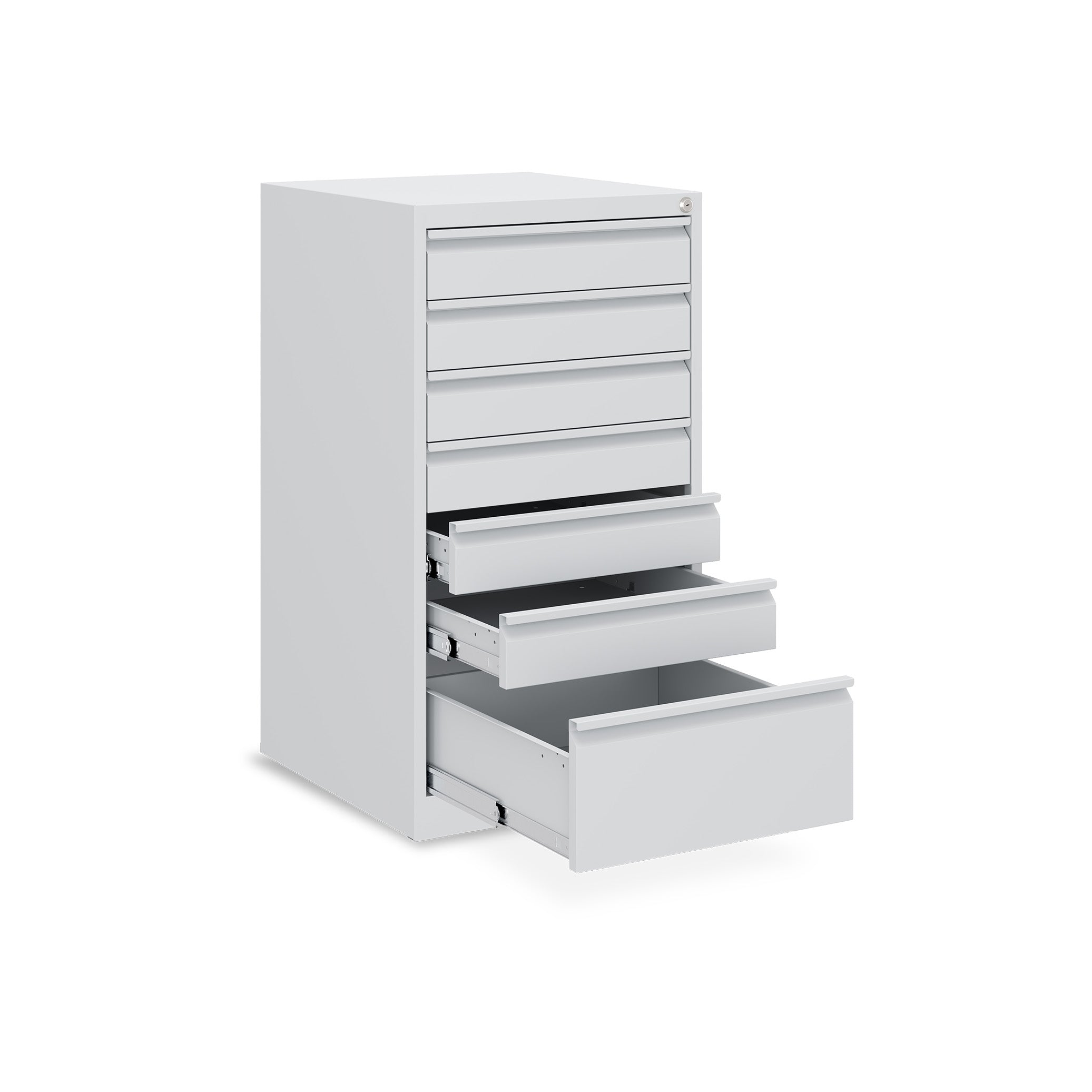Stabiler Schubladenschrank 500 × 500 × 900 mm – mit 7 Schubladen, Farbe lichtgrau / lichtgrau Stabiler Schubladenschrank 500 × 500 × 900 mm – mit 7 Schubladen, Farbe lichtgrau / lichtgrau