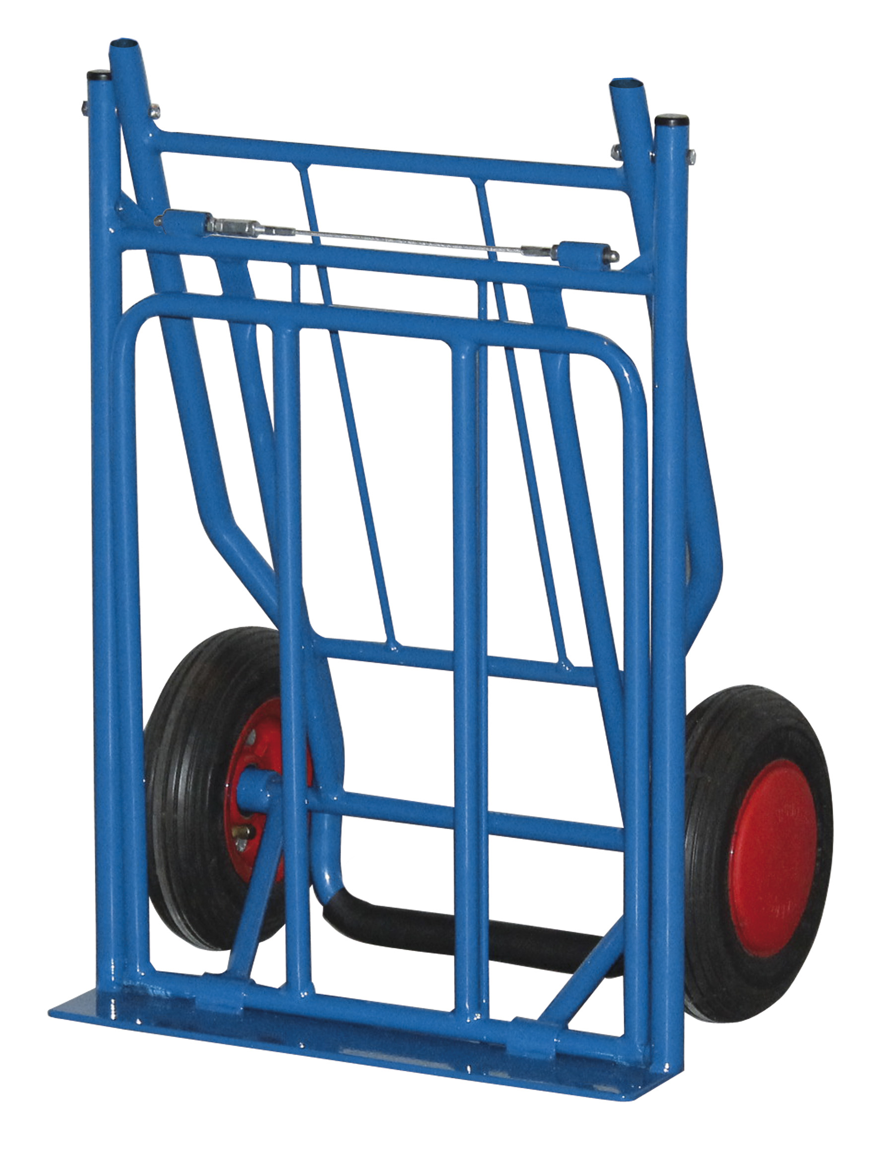 Leichte Klappkarre 430 x 715 x 1165 mm, 80 kg Traglast, Luftbereifung, RAL 5010, ideal für Transport & Lager
