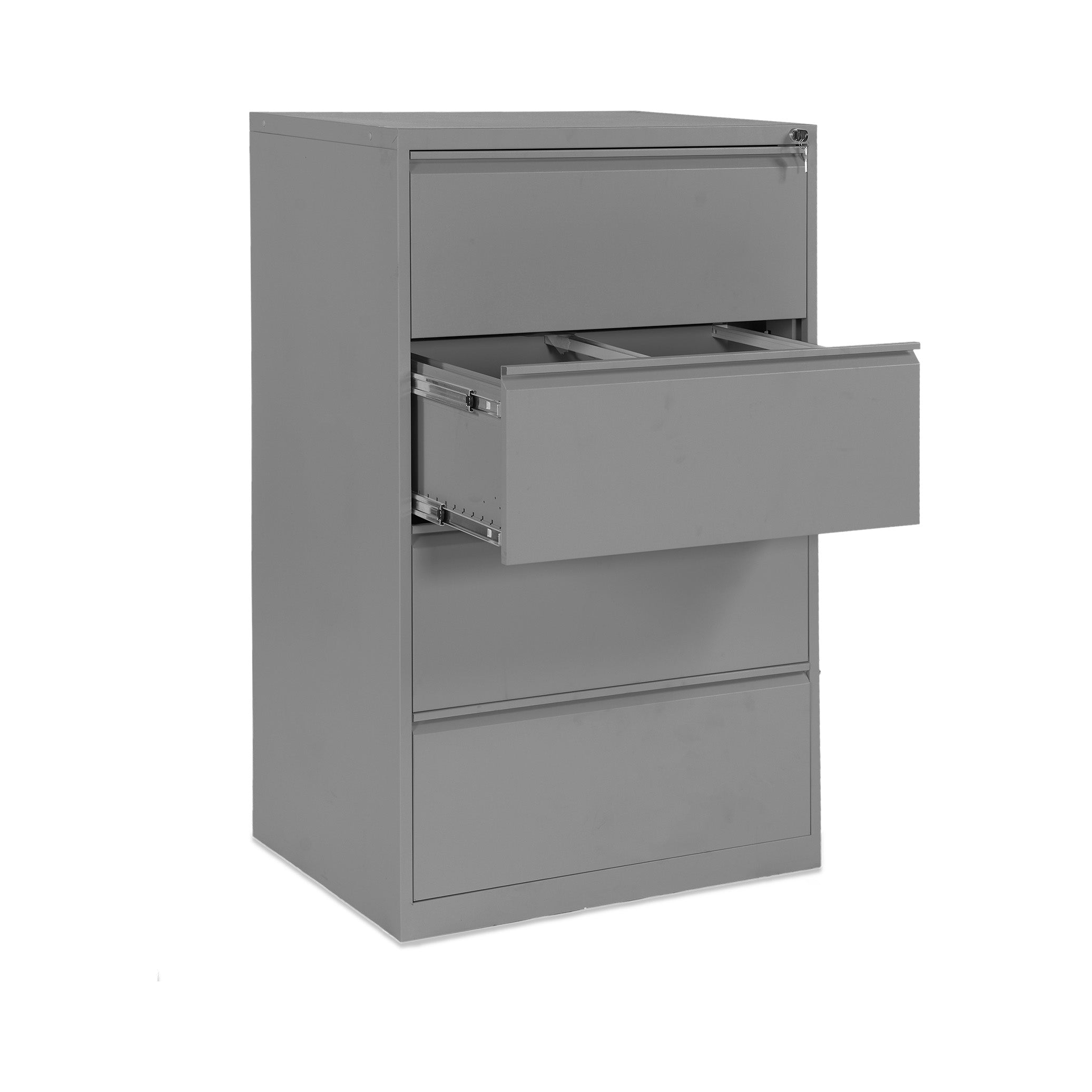 Breiter Hängeregistraturschrank 840 × 620 × 1325 mm, Farbe Weißaluminium/Weißaluminium