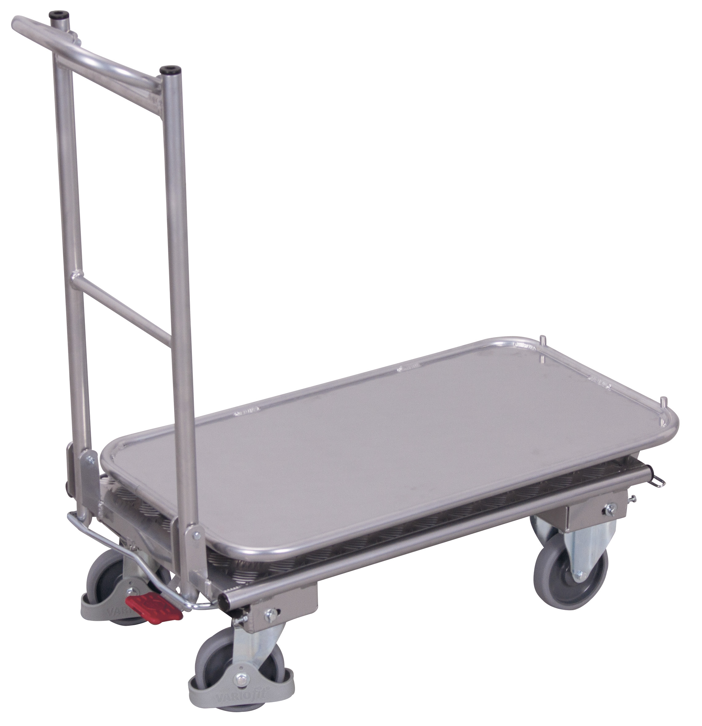 Kompakter Aluminium Klappbügelwagen mit 2 Etagen 890 × 450 mm mit Riffelblech-Ladeflächen, 150 kg Traglast, ideal für Lager & Werkstatt