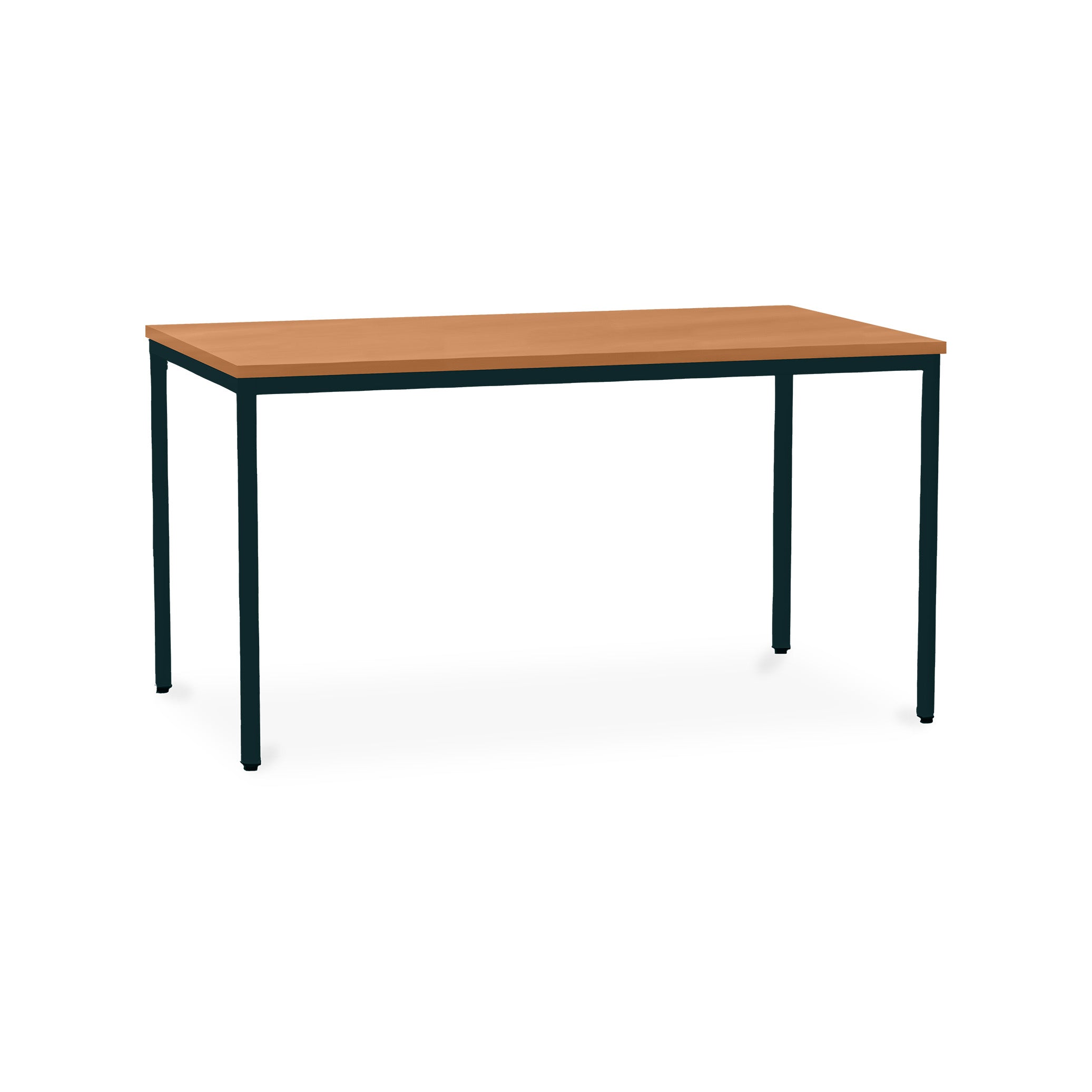 Stabiler Mehrzwecktisch 1400 × 800 × 750 mm, Rechteckfüße, Dekor Tiefschwarz/Buche – vielseitig einsetzbar