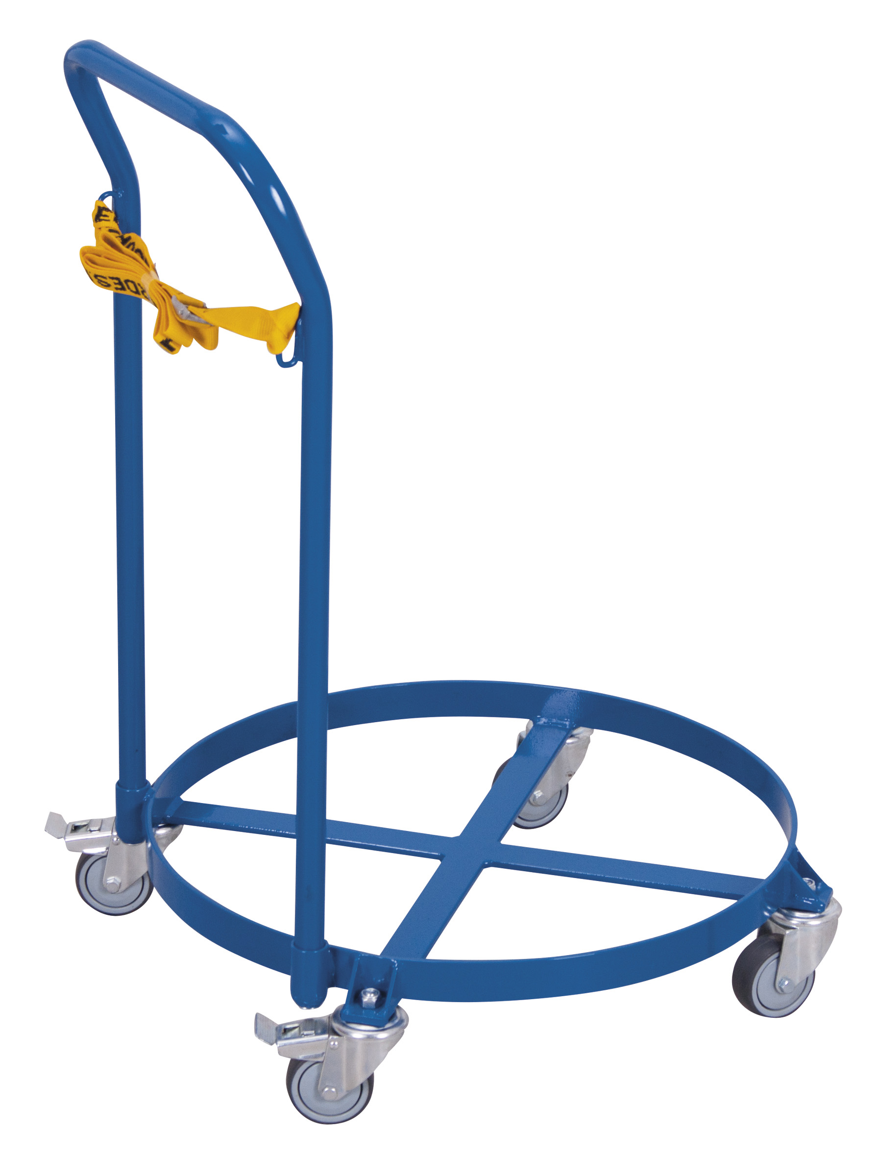 Robuster Fassroller 715 × 610 × 930 mm mit Schiebebügel für 200-Liter-Fässer, RAL 5010, ideal für Lager & Transport Robuster Fassroller 715 × 610 × 930 mm mit Schiebebügel für 200-Liter-Fässer, RAL 5010, ideal für Lager & Transport