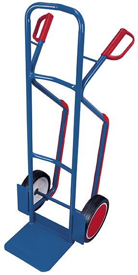 Widerstandsfähige Stahlrohrkarre mit Vollgummibereifung 250 kg, 550 × 615 × 1305 mm, RAL 5010 – ideal für Lager & Treppentransport Widerstandsfähige Stahlrohrkarre mit Vollgummibereifung 250 kg, 550 × 615 × 1305 mm, RAL 5010 – ideal für Lager & Treppentransport