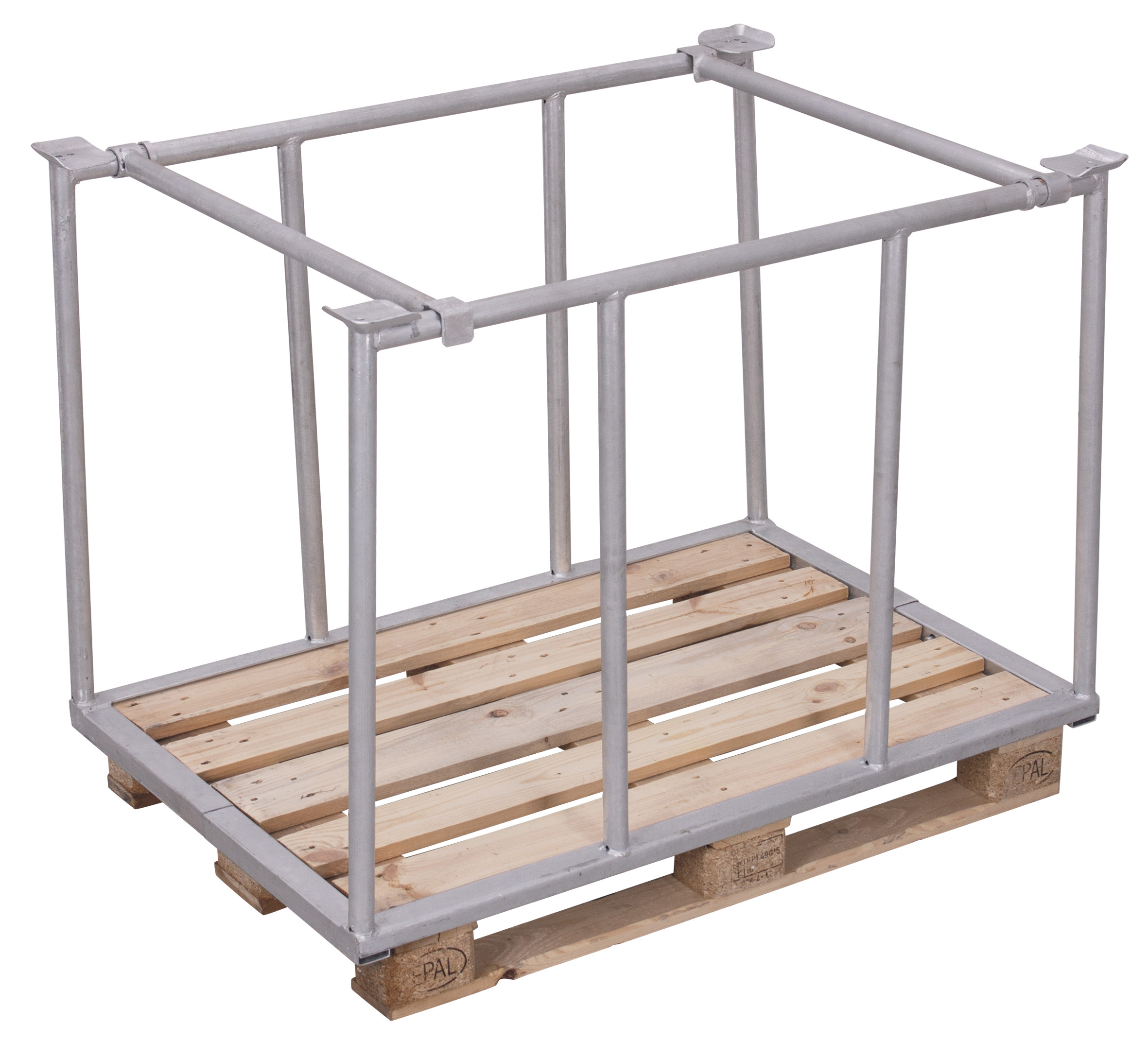 Robuster Palettenaufsatz Typ 75, 1200 × 1000 mm, verzinkt, Nutzhöhe 755 mm, 1000 kg Auflast, klappbar, stapelbar Strapazierfähiger Palettenaufsatz Typ 75, 1200 × 800 mm, verzinkt, Nutzhöhe 1555 mm, 1000 kg Auflast, klappbar, stapelbar