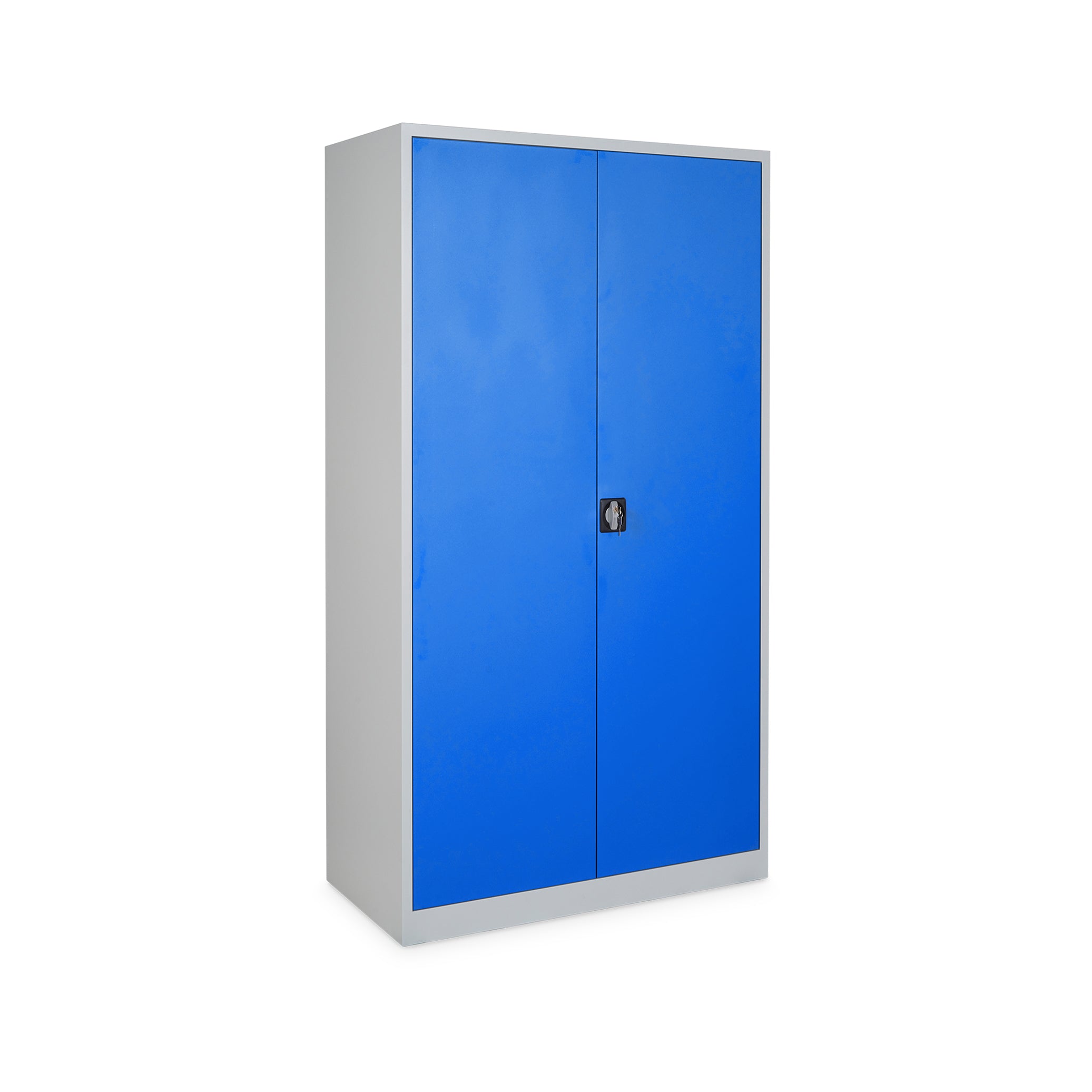 Geräumiger Flügeltürenschrank 920 × 500 × 1950 mm, Farbe lichtgrau / enzianblau Geräumiger Flügeltürenschrank 920 × 600 × 1950 mm, Farbe lichtgrau / enzianblau