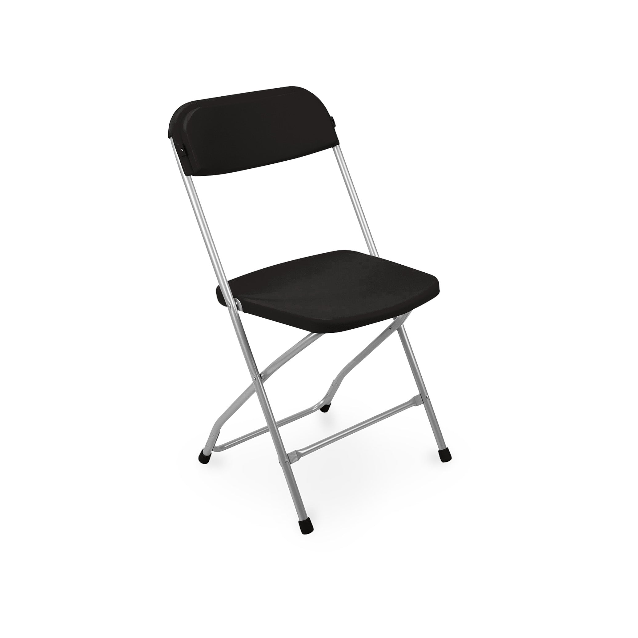 Stapelbarer Klappstuhl mit Kunstlederpolster, Farbe Schwarz/Aluminium – funktional und robust