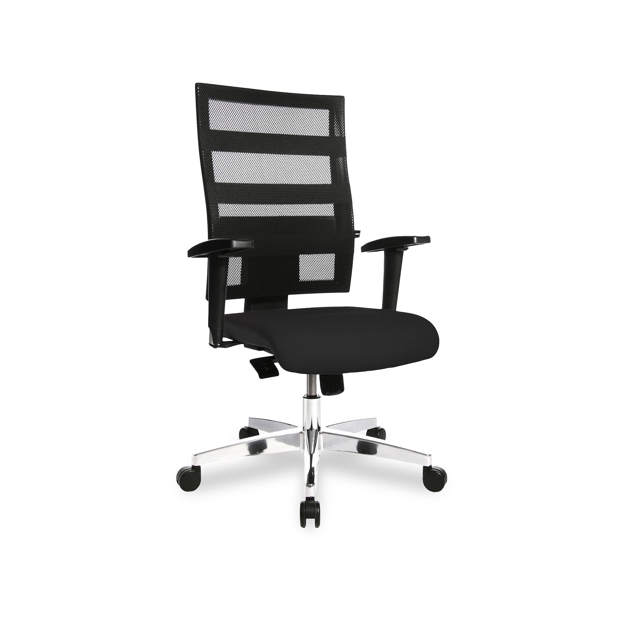 Bürodrehstuhl X-Pander – Moderner Bürostuhl mit Netzrücken & atmungsaktiver Sitzfläche, Schwarzes Polster | GS geprüft
