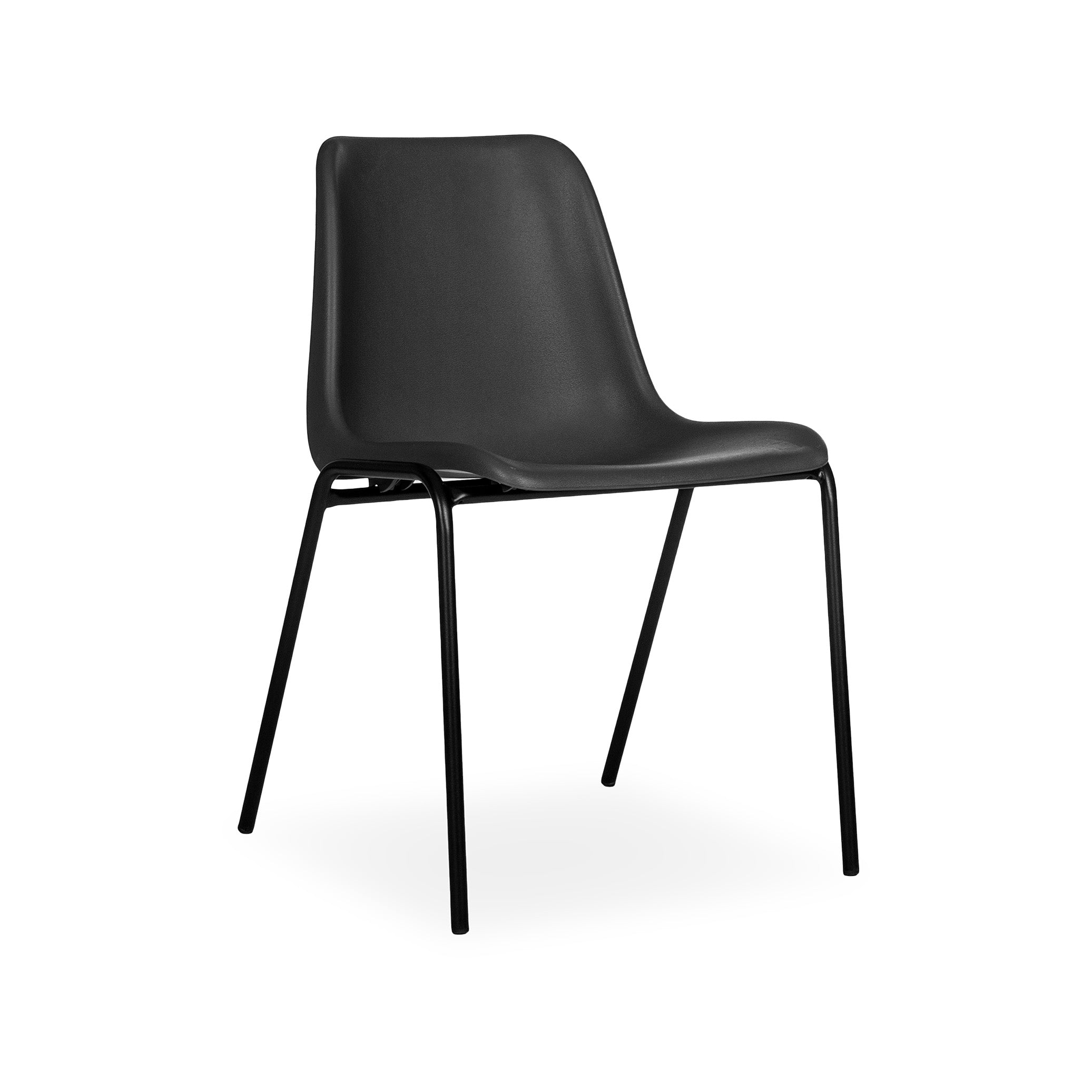 Stapelbarer Schalenstuhl Basic Schwarz Funktional Robust und Platzsparend Stapelbarer Schalenstuhl Basic Schwarz Funktional Robust und Platzsparend