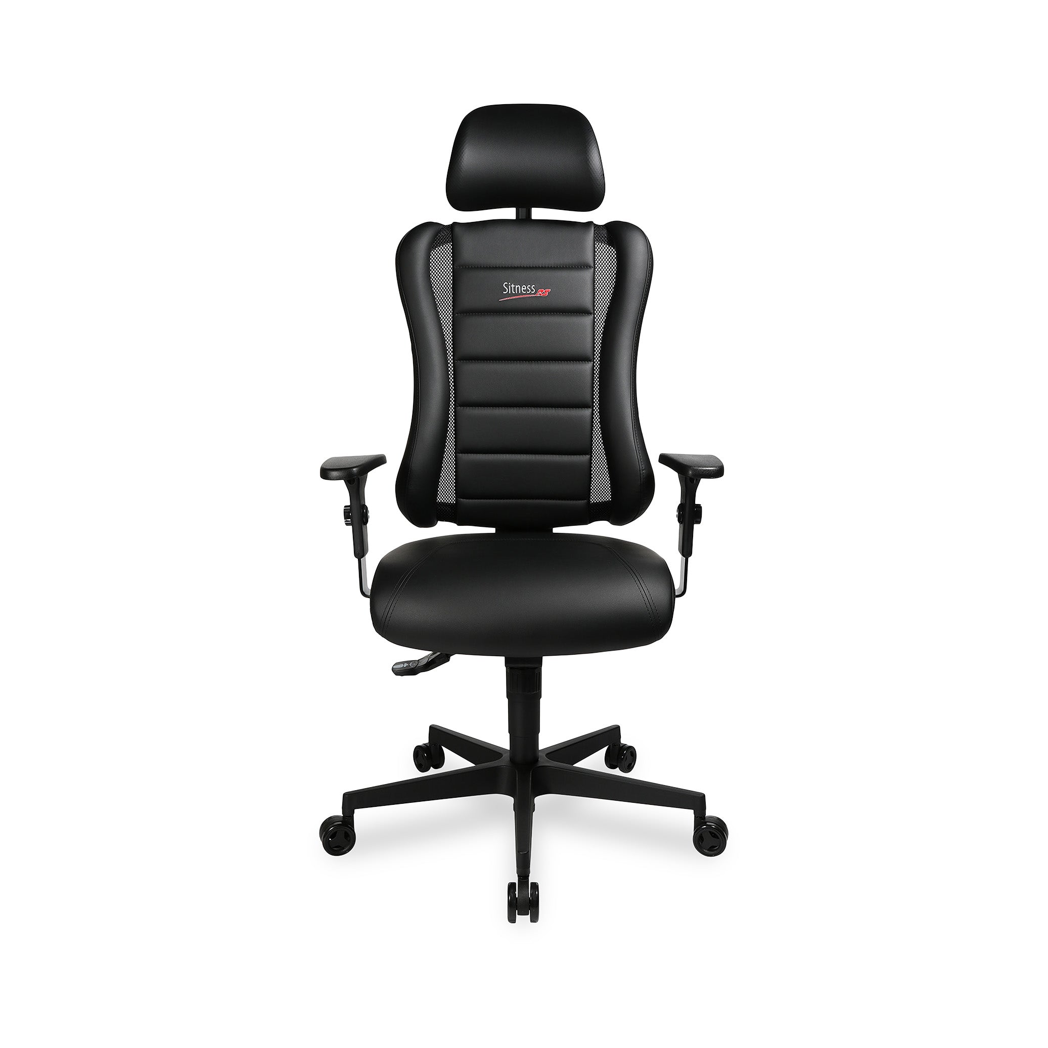 Bürodrehstuhl Sitness RS – Ergonomischer Bürostuhl mit Sitness‑Gelenk & 2‑farbigem Design, GS geprüft – Schwarzes Polster