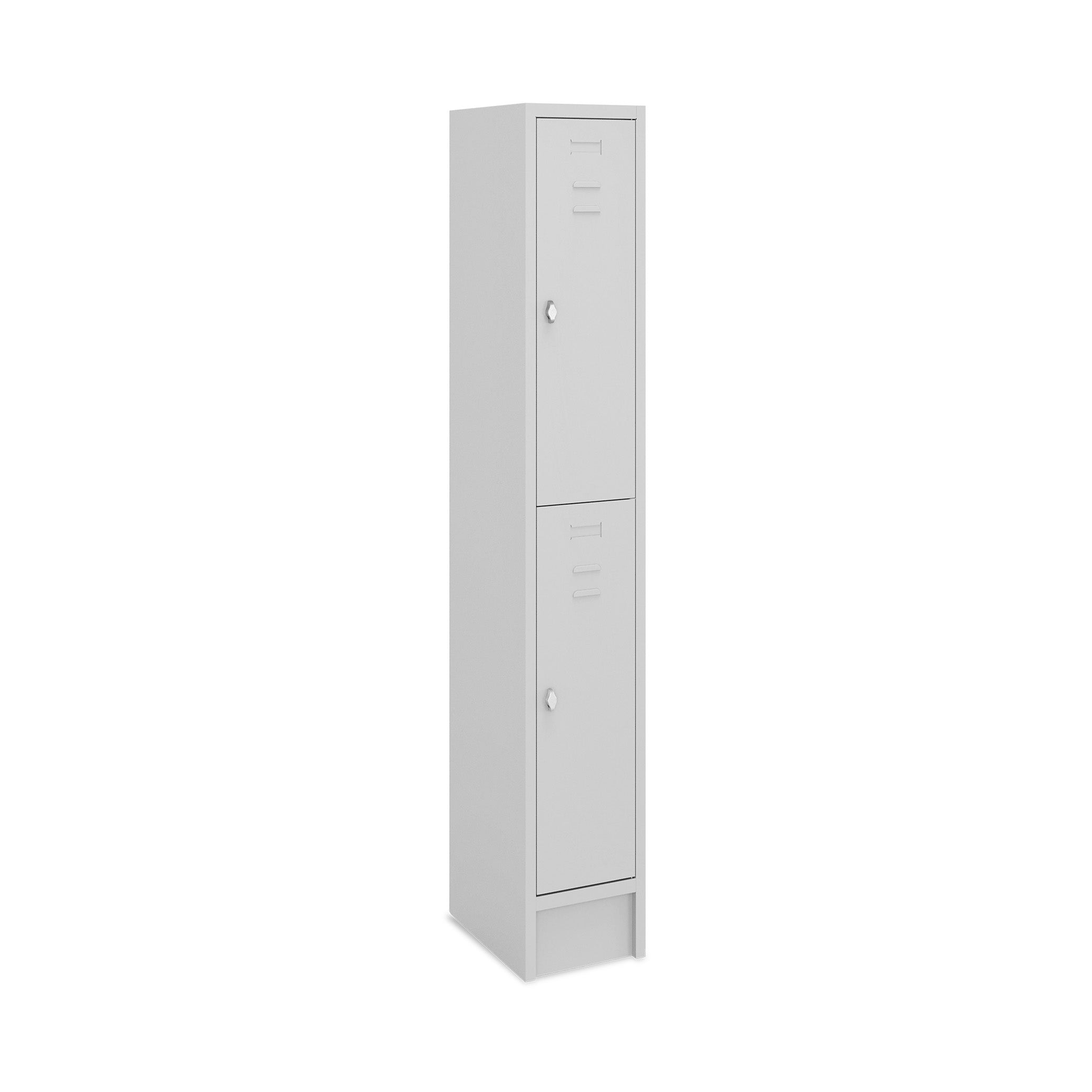 Kompakte Fächersäule mit 2 Türen, 300 × 500 × 1800 mm, Farbe lichtgrau Kompakte Fächersäule mit 2 Türen, 300 × 500 × 1800 mm, Farbe lichtgrau