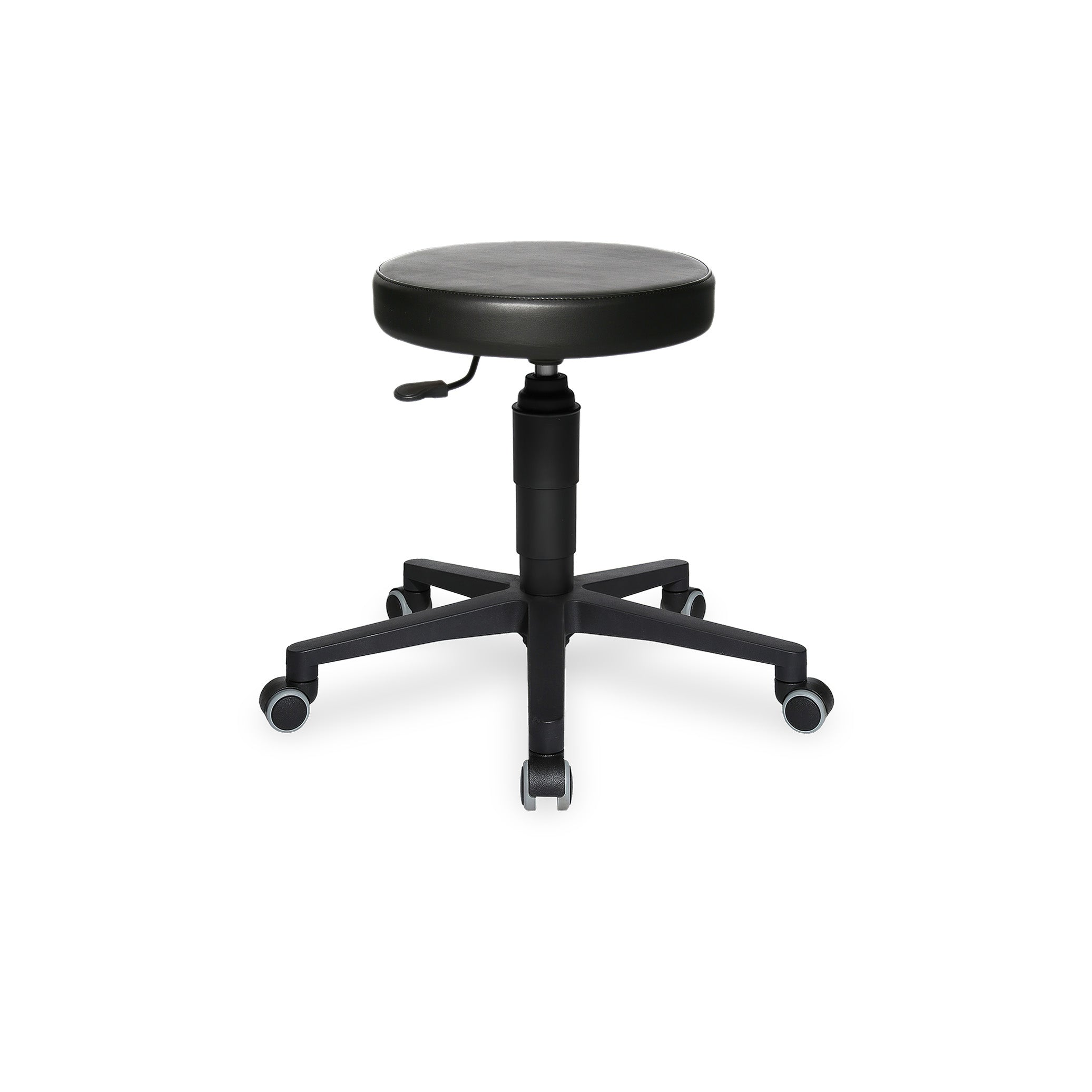 Kompakter Arbeitshocker, Sitzhöhe 390–520 mm, Farbe Kunstleder / schwarz Kompakter Arbeitshocker, Sitzhöhe 390–520 mm, Farbe Kunstleder / schwarz