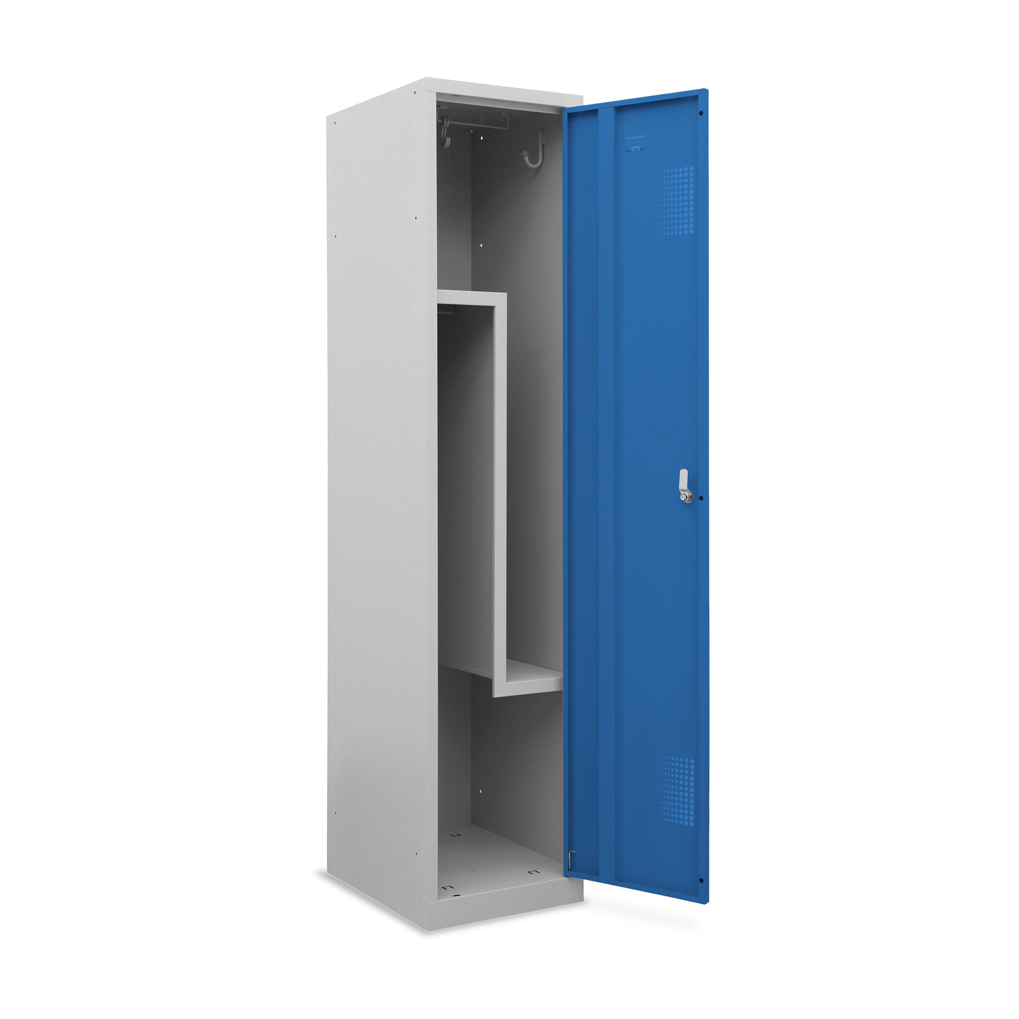 Moderner Kleiderspind 400 mm mit Z Einteilung & Schwarz Weiß Trennung Enzianblau – stylisch & langlebig