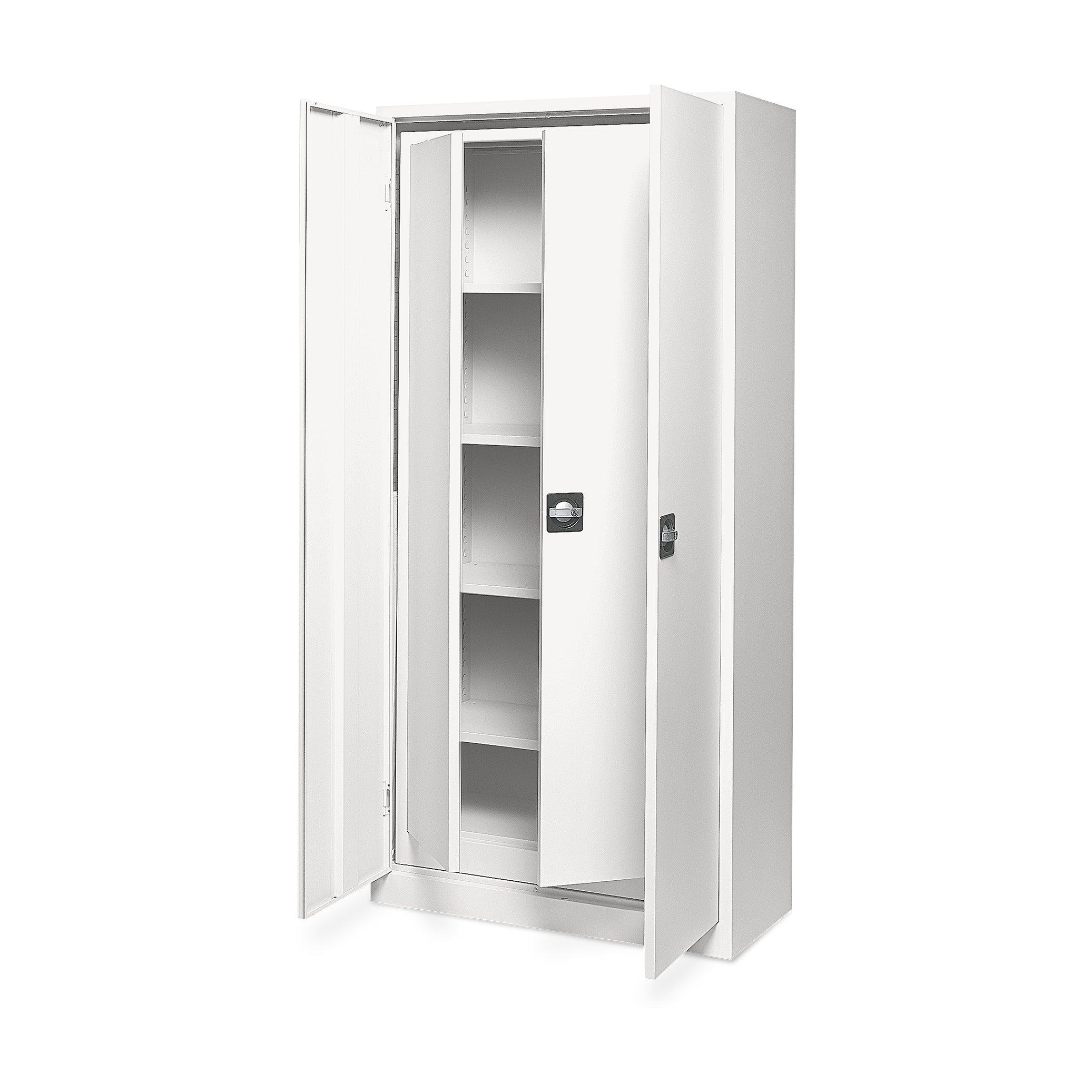 Praktisches Flügeltürenschrank-Set 920 × 420 × 1950 / 800 × 380 × 1800 mm, Farbe reinweiß / reinweiß