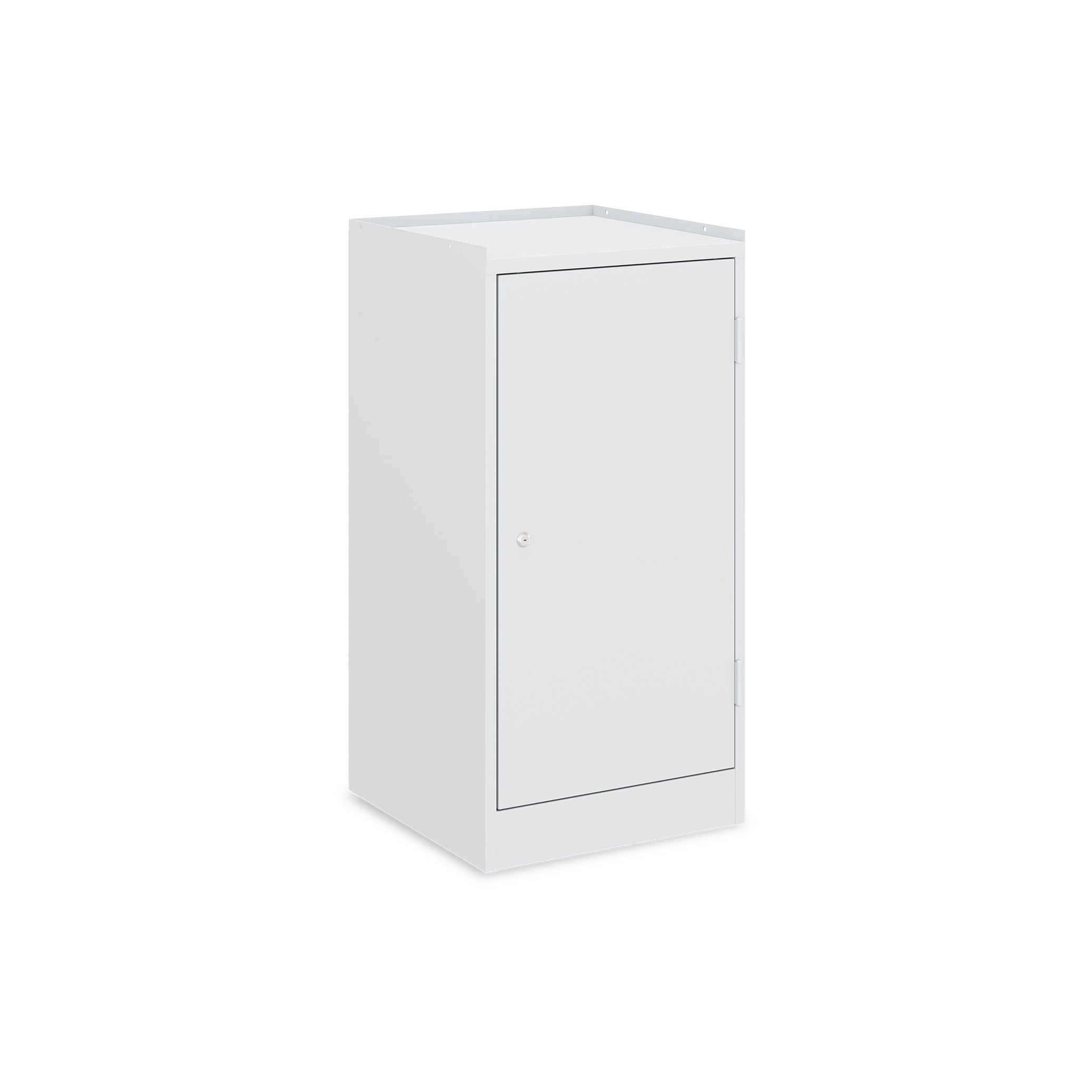 Kompakter Werkzeugschrank 500 × 500 × 1000 mm – 1 Tür, 2 Fachböden, 1 Schublade, Farbe lichtgrau / ichtgrau