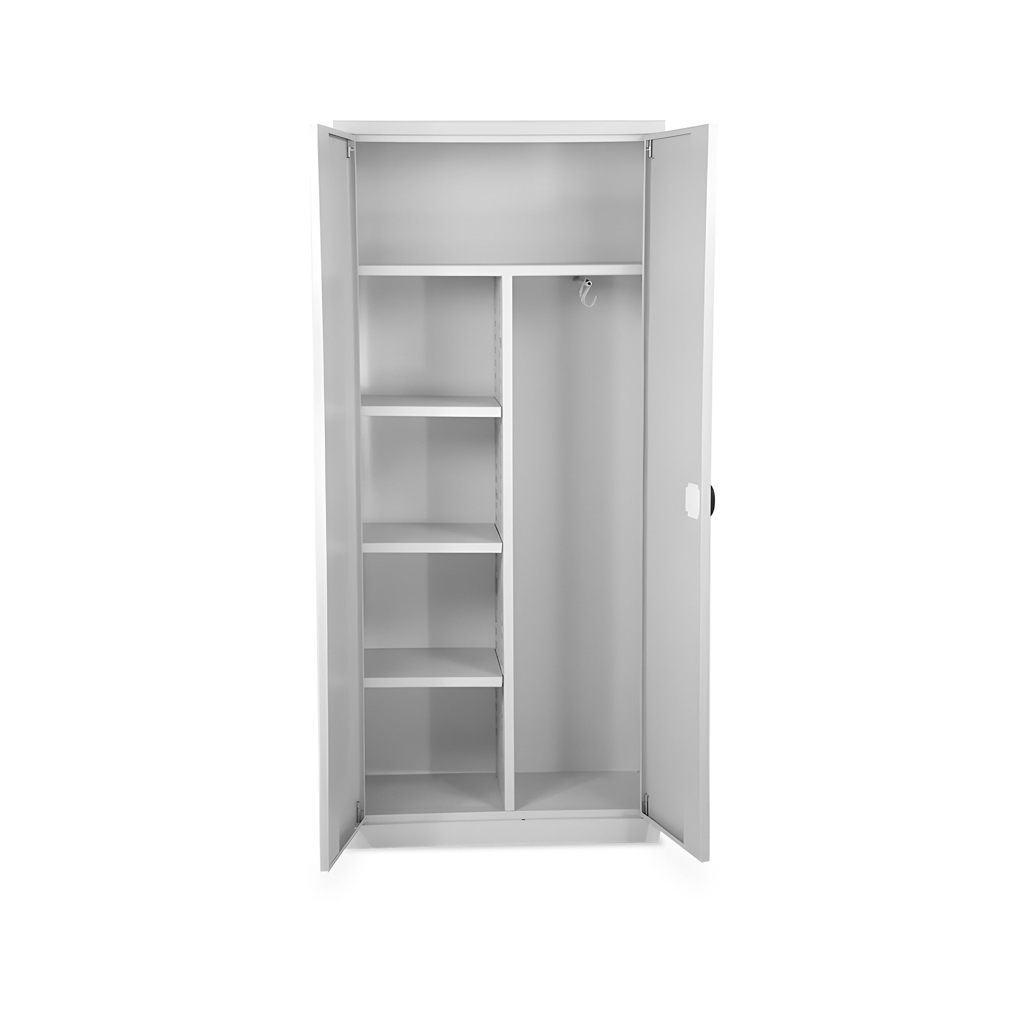 Vielseitiger Kleider-/Aktenschrank 800 × 380 × 1800 mm, 4,5 Ordnerhöhen, Farbe Lichtgrau/Lichtgrau Vielseitiger Kleider-/Aktenschrank 800 × 380 × 1800 mm, 4,5 Ordnerhöhen, Farbe Lichtgrau/Lichtgrau