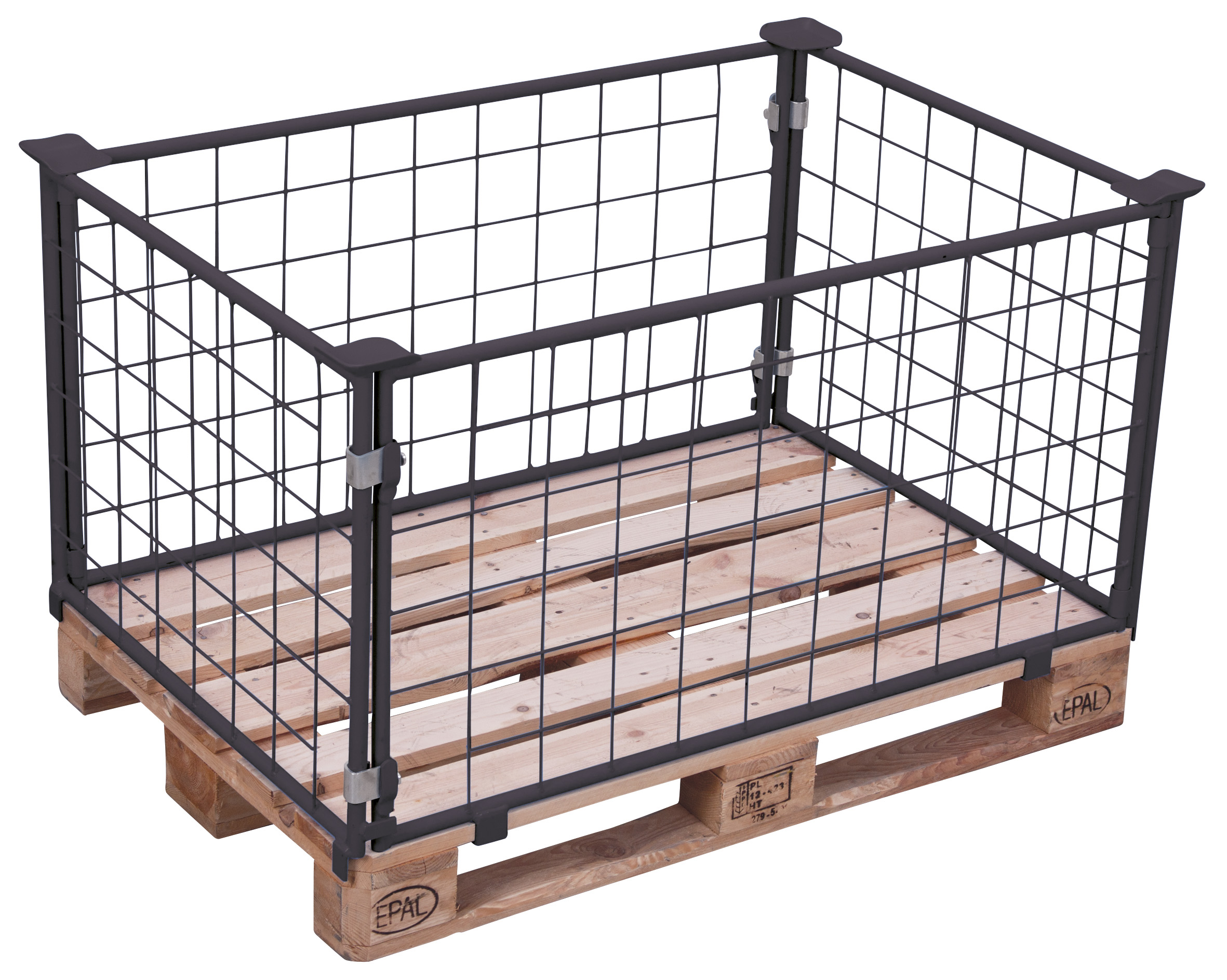 Funktionaler Palettenaufsatz Typ 62 für Euro- und Industriepaletten, RAL 7016, 1200 × 800 mm, Nutzhöhe 400 mm Vielseitiger Palettenaufsatz Typ 62, Nutzhöhe 600 mm, für Euro- und Industriepaletten, RAL 7016, 1200 × 1000 mm