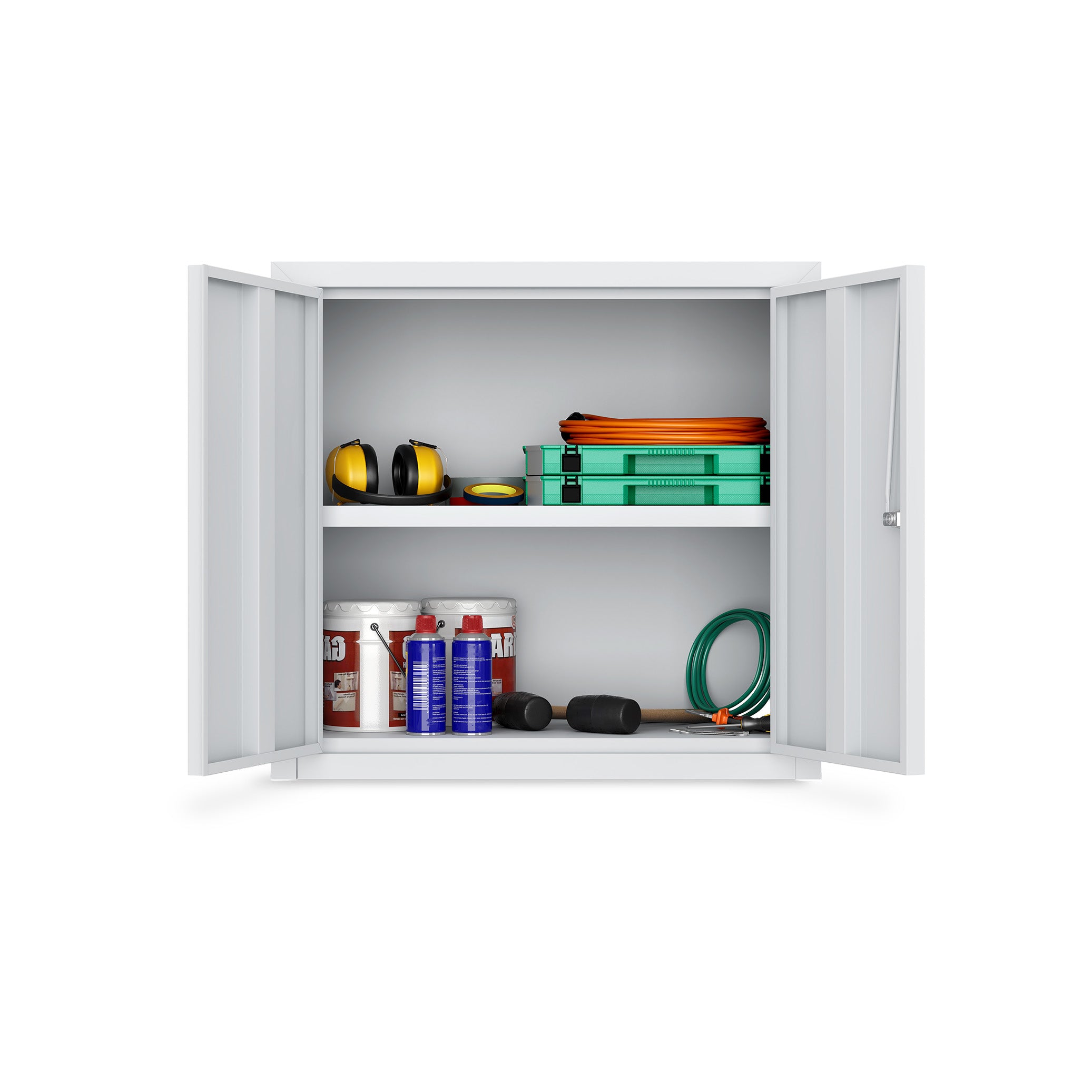 Werkstatt-Hängeschrank 650 × 320 × 600 mm – 1 Schublade, Farbe lichtgrau / lichtgrau