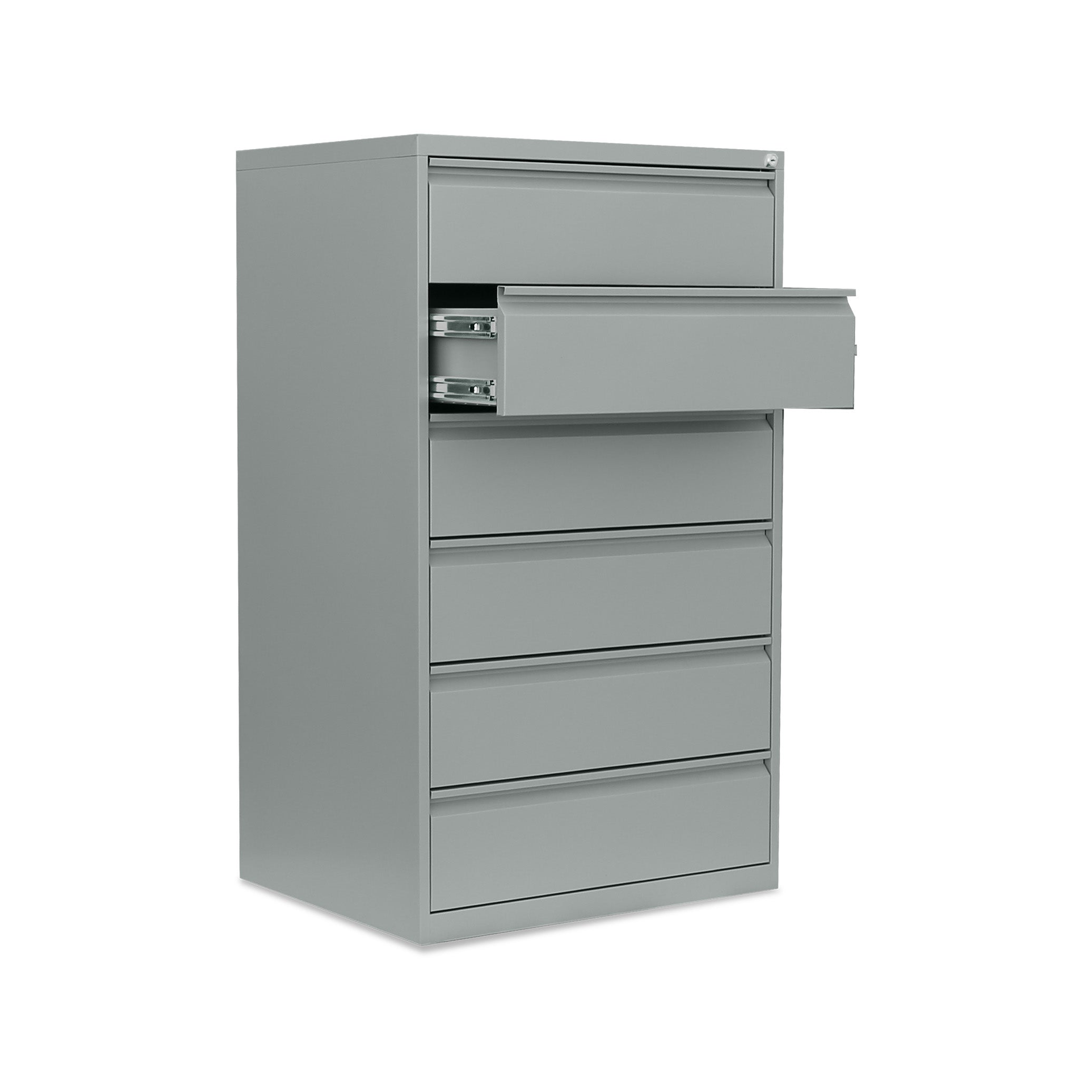 Breiter Karteischrank 802 × 622 × 1321 mm, 3 Bahnen, Farbe Lichtgrau – für DIN A5 Karten