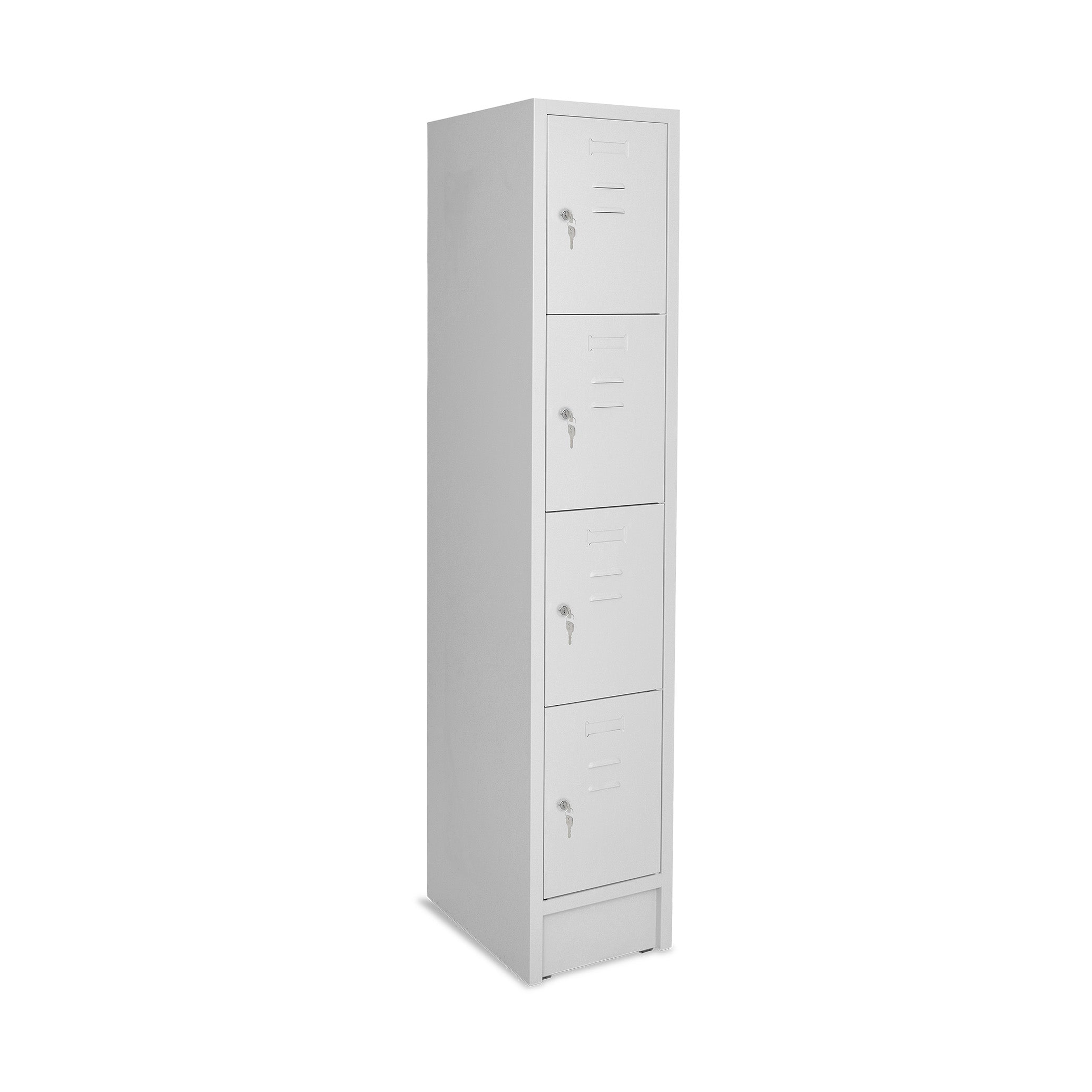 Solide Fächersäule mit 4 Türen, 350 × 500 × 1800 mm, Farbe lichtgrau Solide Fächersäule mit 4 Türen, 350 × 500 × 1800 mm, Farbe lichtgrau