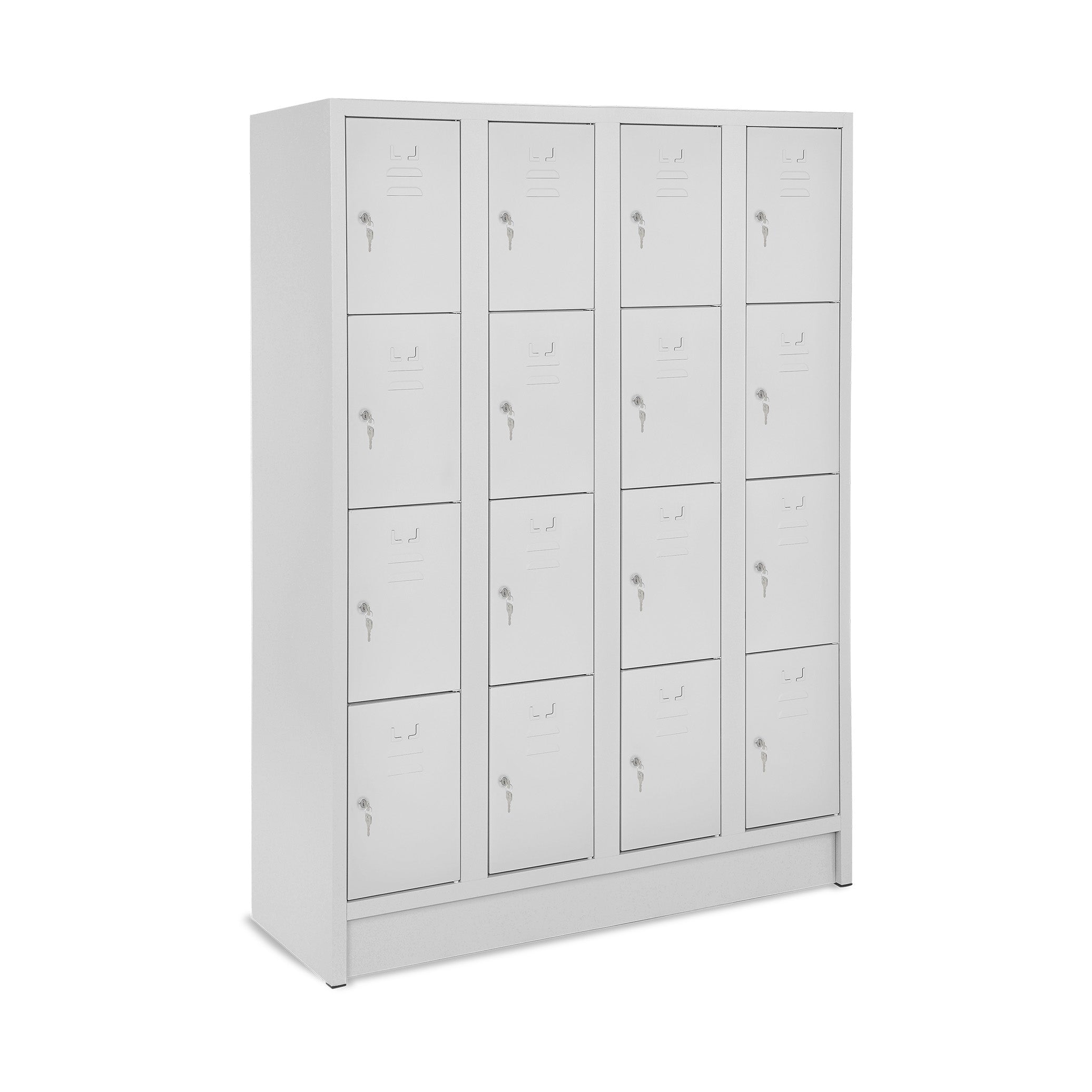 Funktionale Fächersäule mit 16 Türen, 1200 × 500 × 1800 mm, Farbe lichtgrau