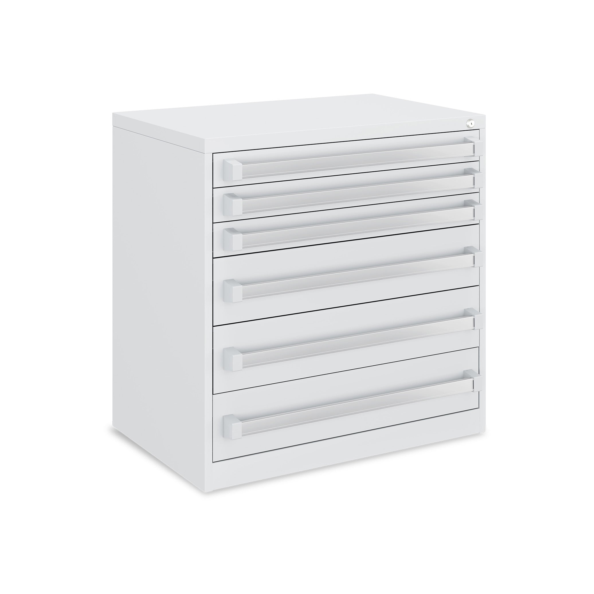 Kompakter Schubladenschrank 800 × 525 × 800 mm – 6 Schubladen, Farbe lichtgrau / lichtgrau