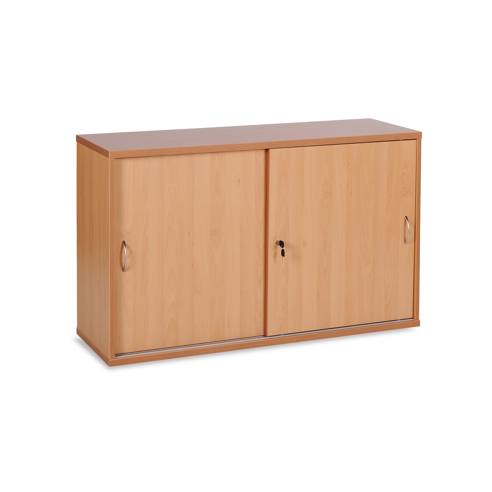 Robuster Schiebetürenschrank 1200 × 400 × 740 mm, 2 Ordnerhöhen, Farbe Buche/Buche