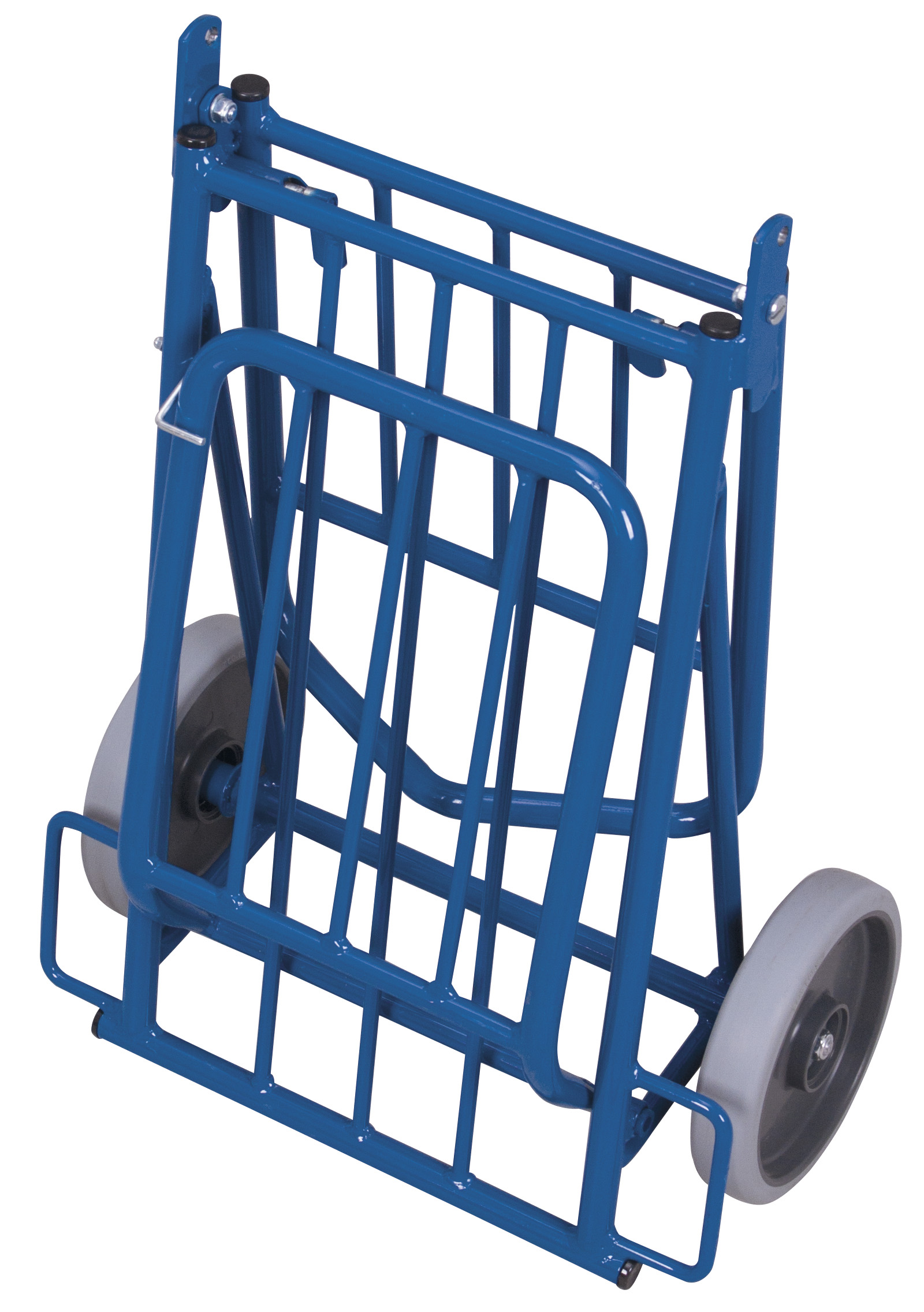 Praktischer Paketroller 2-fach zusammenklappbar, 475 x 625 x 1025 mm, 100 kg Traglast, thermoplastische Gummibereifung, RAL 5010