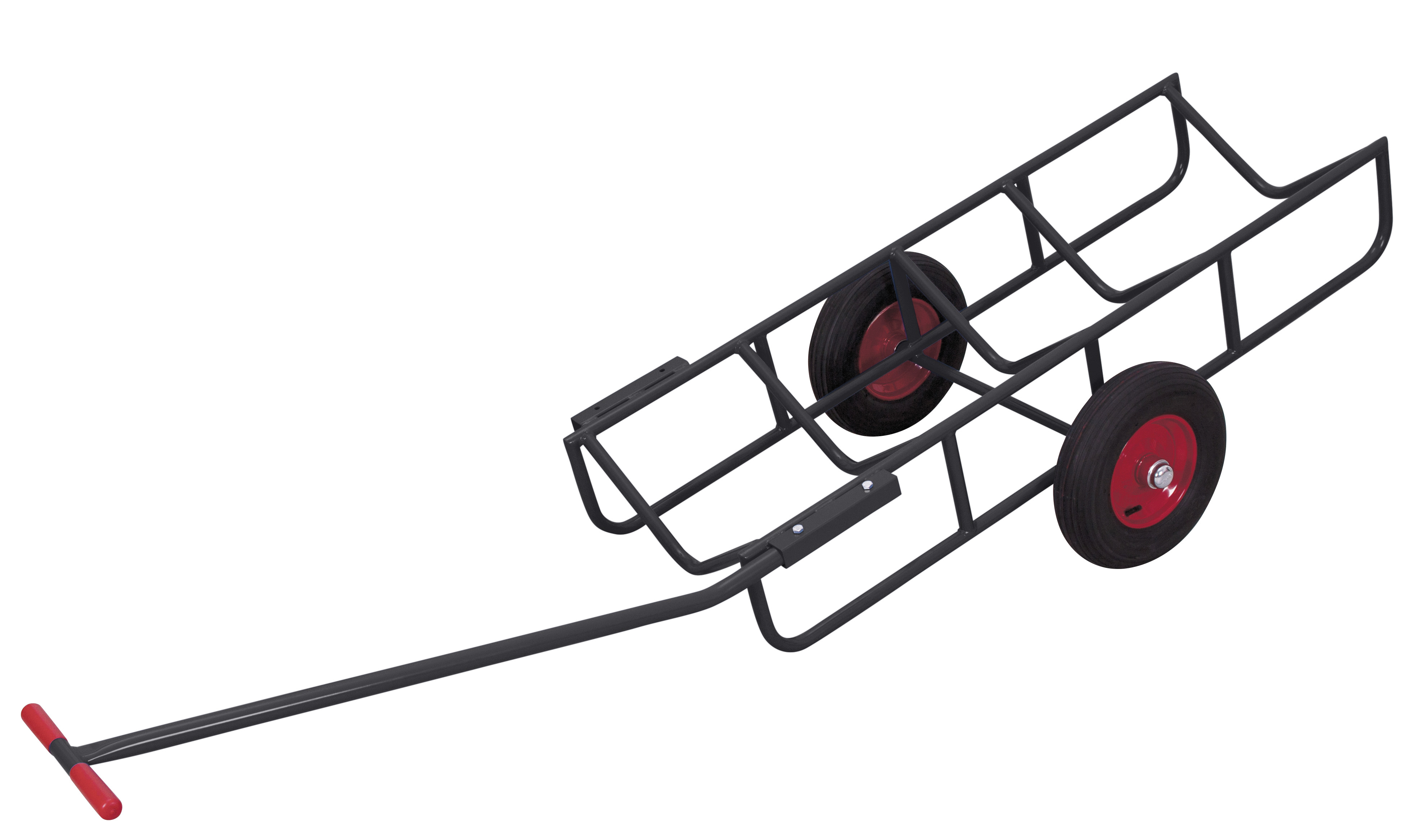 Stabile Rollenkarre mit Luftbereifung 2700 × 865 mm, Ladefläche 1590 × 575 mm, 400 kg Traglast, RAL 7016, ideal für Transport und Lager