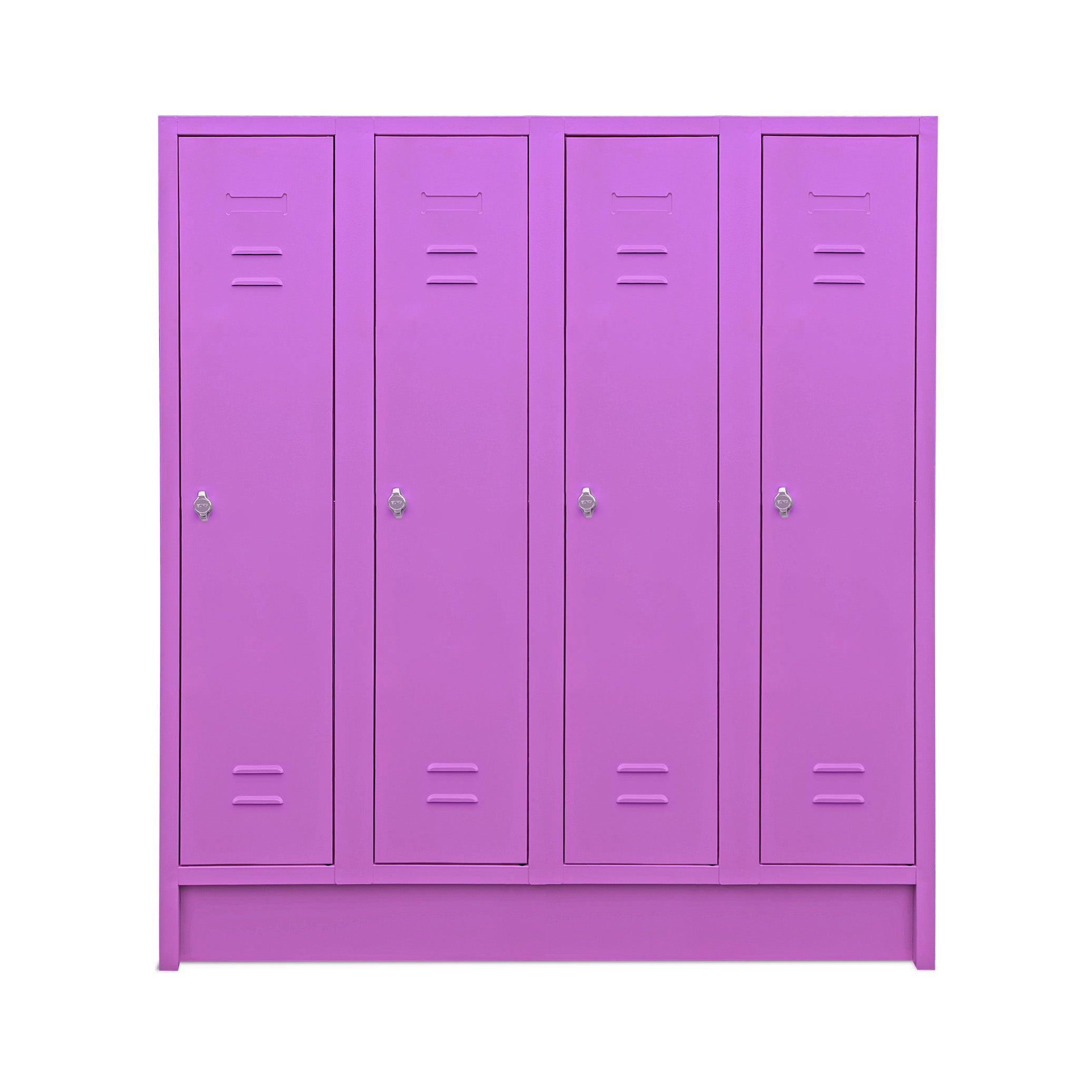 Vielseitiger Schulspind, 4 Abteile mit je 1 Fach, 1600 mm hoch, Farbe Signalviolett