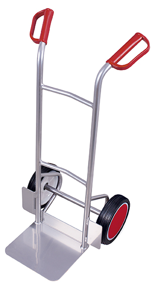Handliche Aluminiumkarre mit Vollgummirädern, 150 kg Traglast, 570 × 530 × 1075 mm Handliche Aluminiumkarre mit Vollgummirädern, 150 kg Traglast, 570 × 530 × 1075 mm