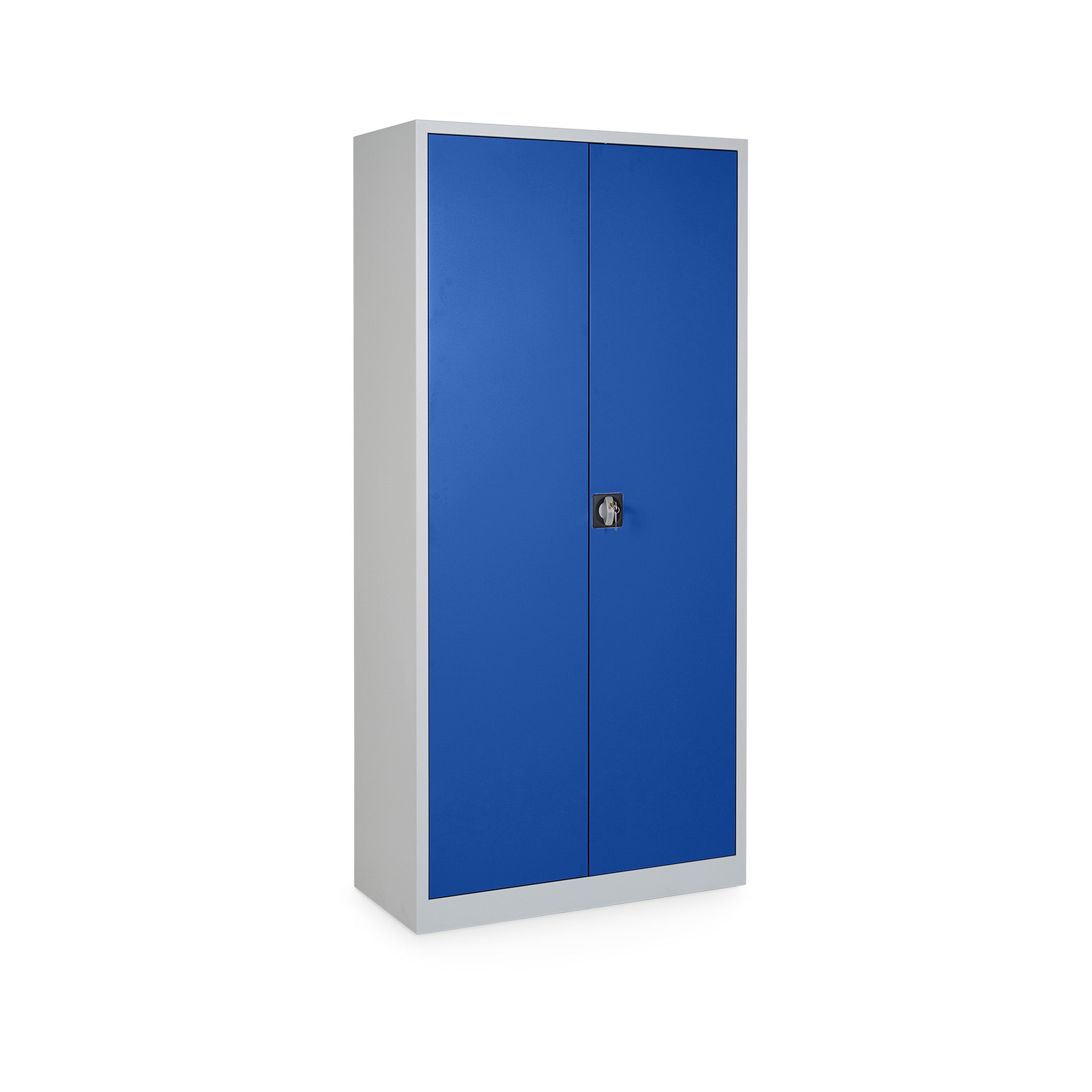 Stabiler Putzmittelschrank 920 × 420 × 1950 mm, farbe lichtgrau / enzianblau Stabiler Putzmittelschrank 800 × 500 × 1800 mm, farbe lichtgrau / enzianblau