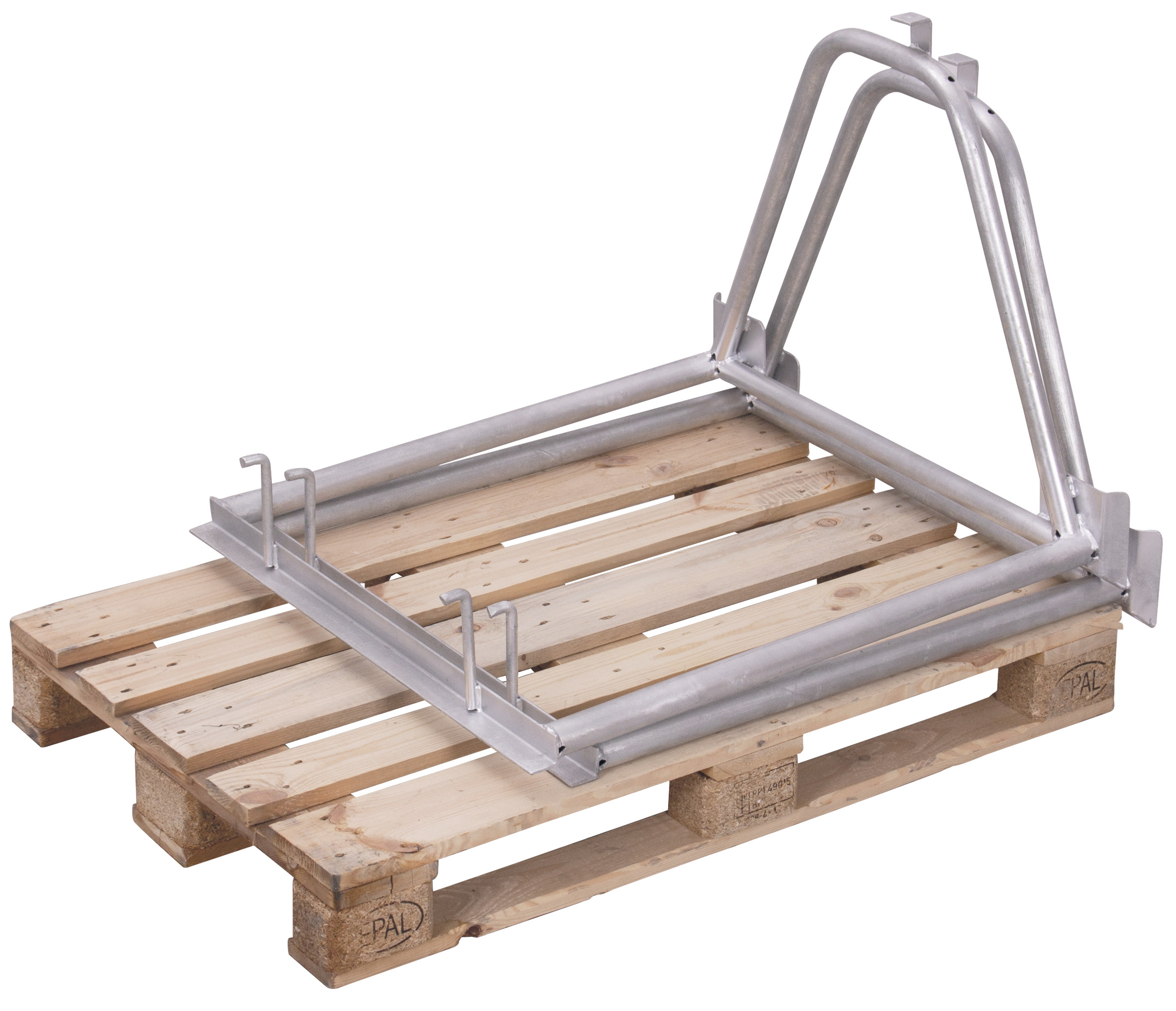 Korrosionsgeschützter Palettenaufsatz Typ 65, verzinkt, 1200 × 800 mm, 1600 mm Höhe, 750 kg Auflast, ideal für Lager & Transport