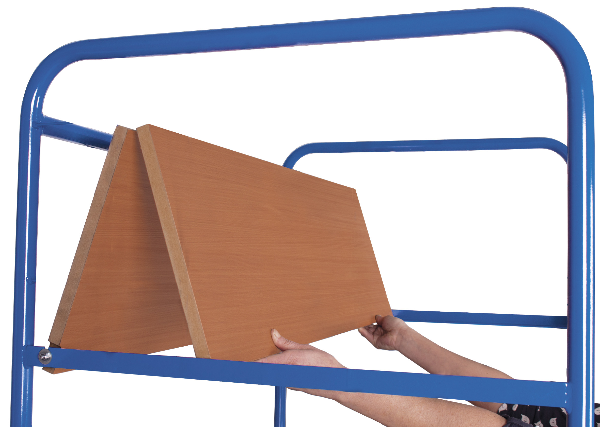 Offener Etagenwagen hoch mit klappbaren Etagenböden, Ladefläche 1175 × 800 mm, RAL 5010, ideal für Lager & Werkstatt