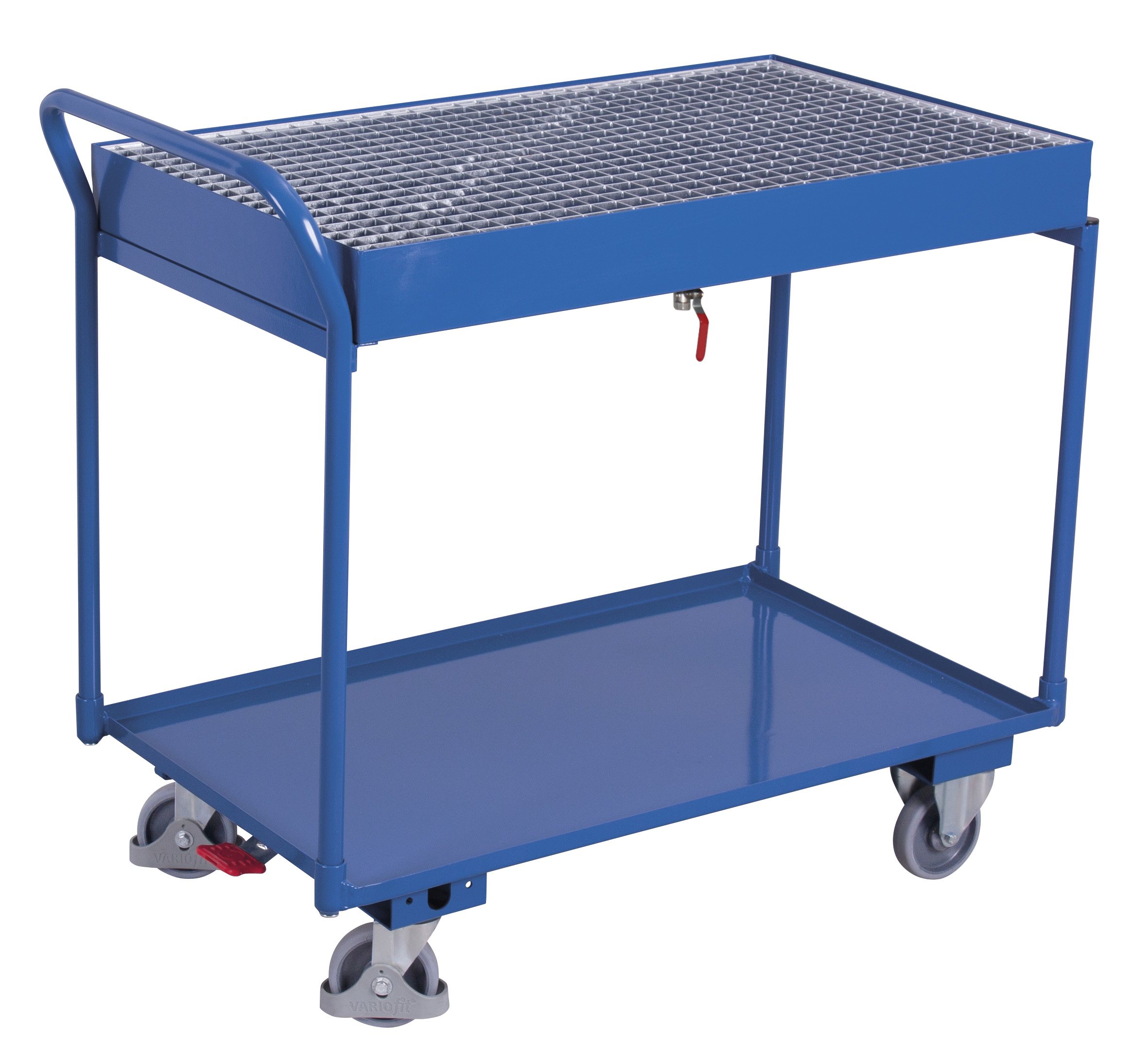 Funktionaler Ölsicherer Tischwagen 1125 × 610 mm mit 2 Wannen-Ladeflächen und Gitterrost, 250 kg Traglast, RAL 5010, ideal für Werkstatt & Betrieb Funktionaler Ölsicherer Tischwagen 1125 × 610 mm mit 2 Wannen-Ladeflächen und Gitterrost, 250 kg Traglast, RAL 5010, ideal für Werkstatt & Betrieb
