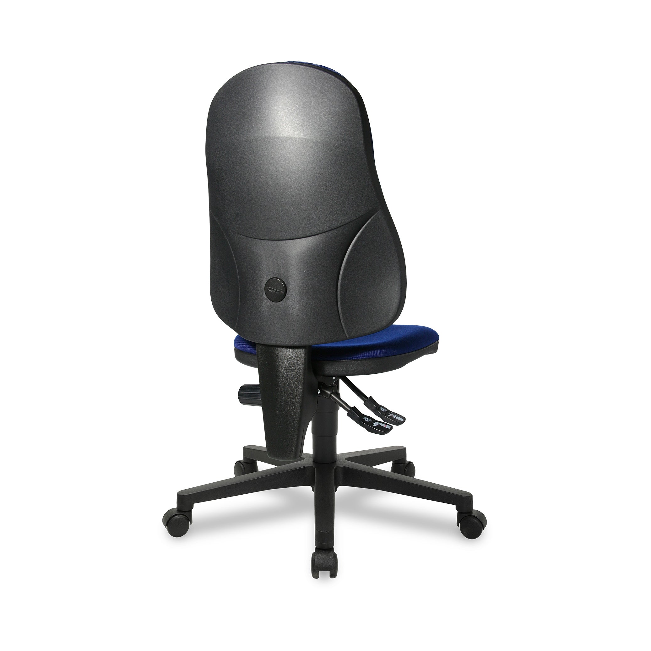 Bürodrehstuhl Point 60 – Ergonomischer Bürostuhl mit verstellbarer Rückenlehne & Lordosenstütze, Blaues Polster | GS geprüft
